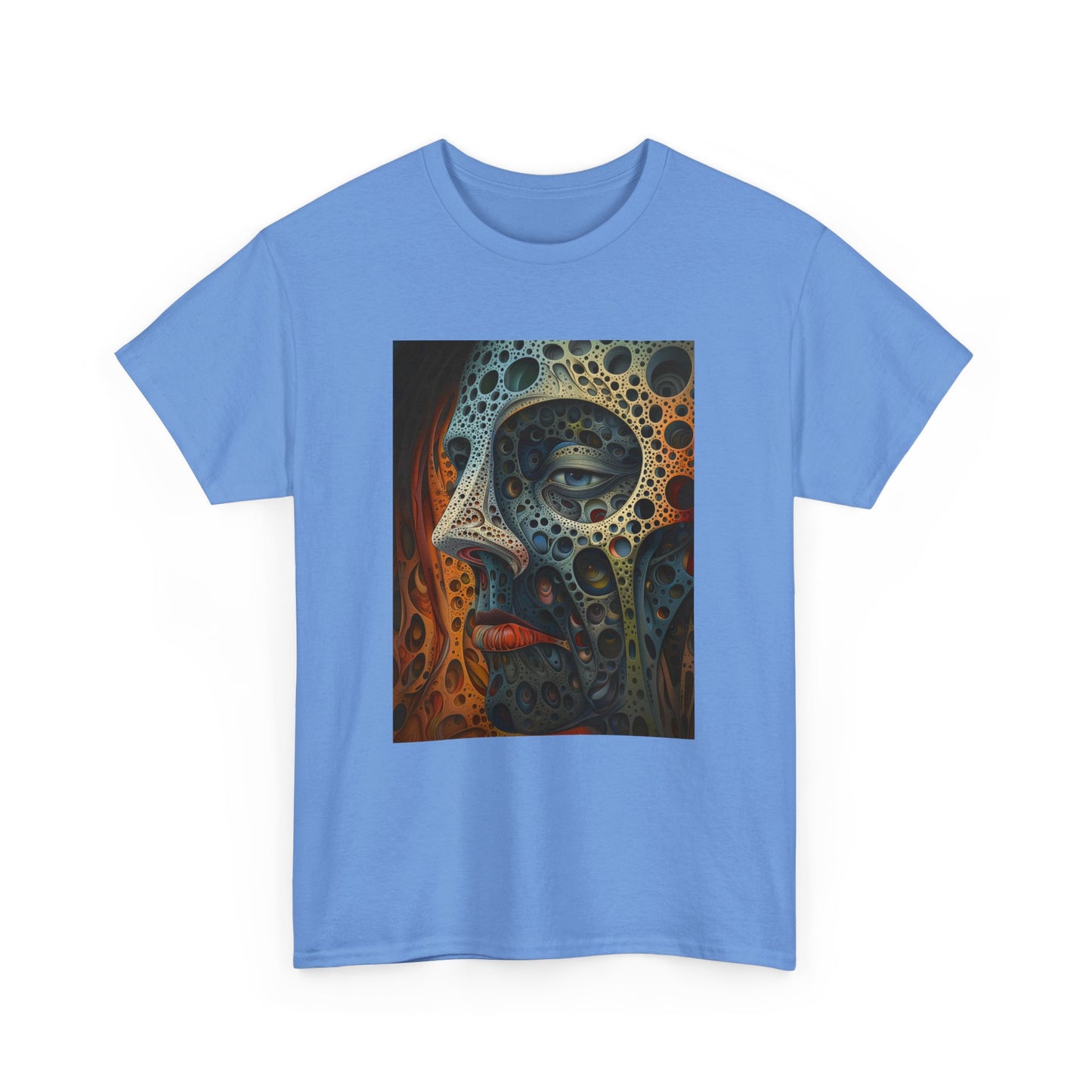 Face 01F - Unisex Heavy Cotton Tee - Image on the Front