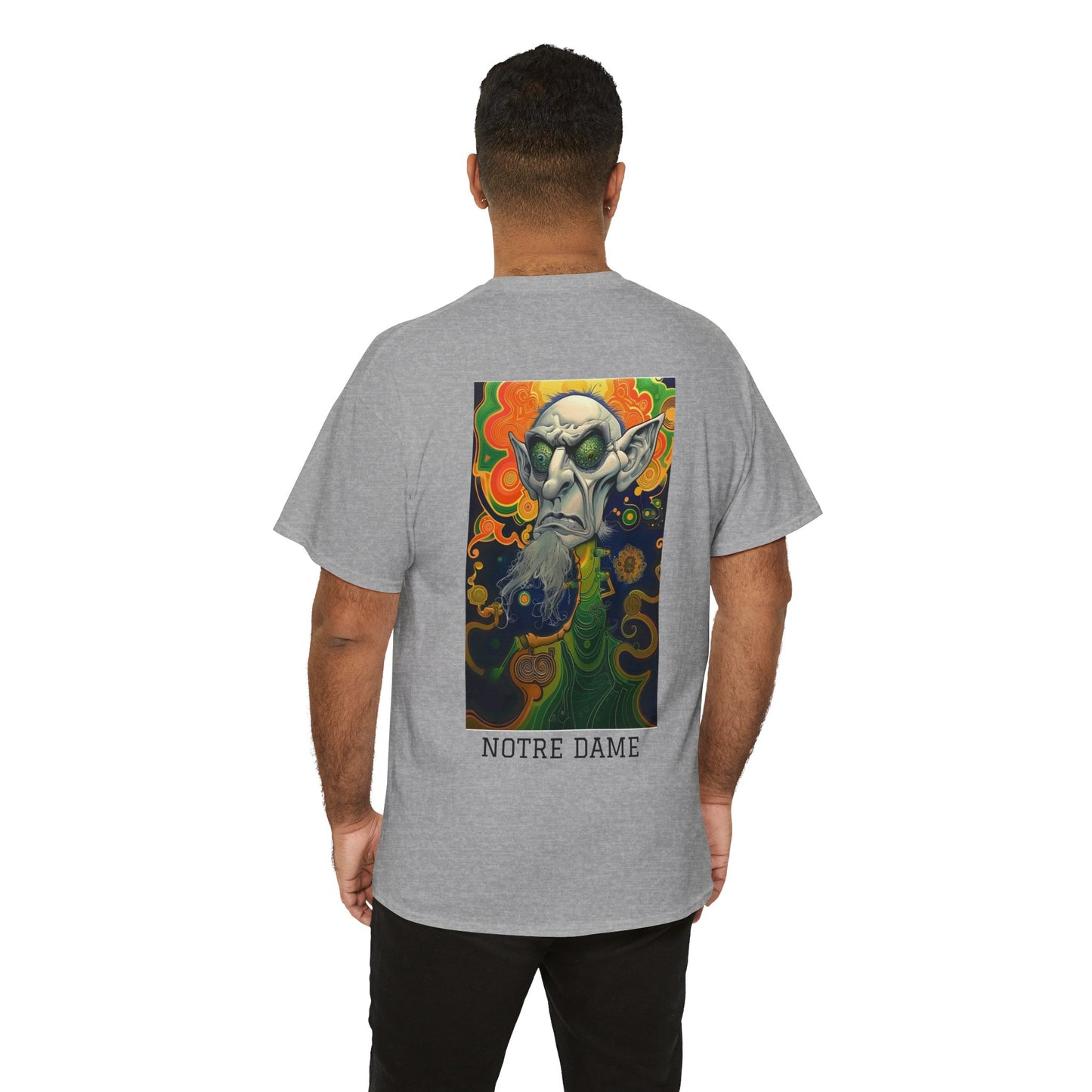 Notre Dame 03B - Unisex Heavy Cotton Tee - Image on the Back