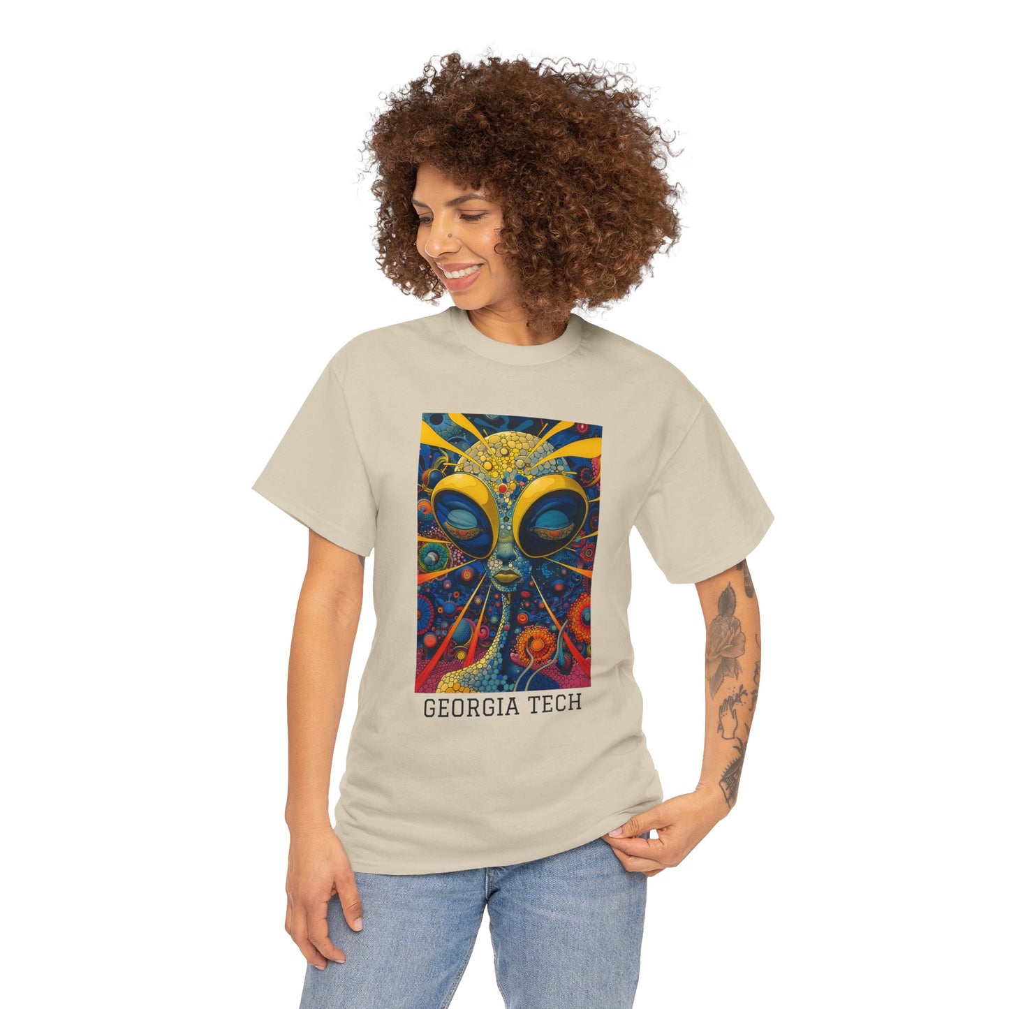 Georgia Tech 04F - Unisex Heavy Cotton Tee - Image on the Front