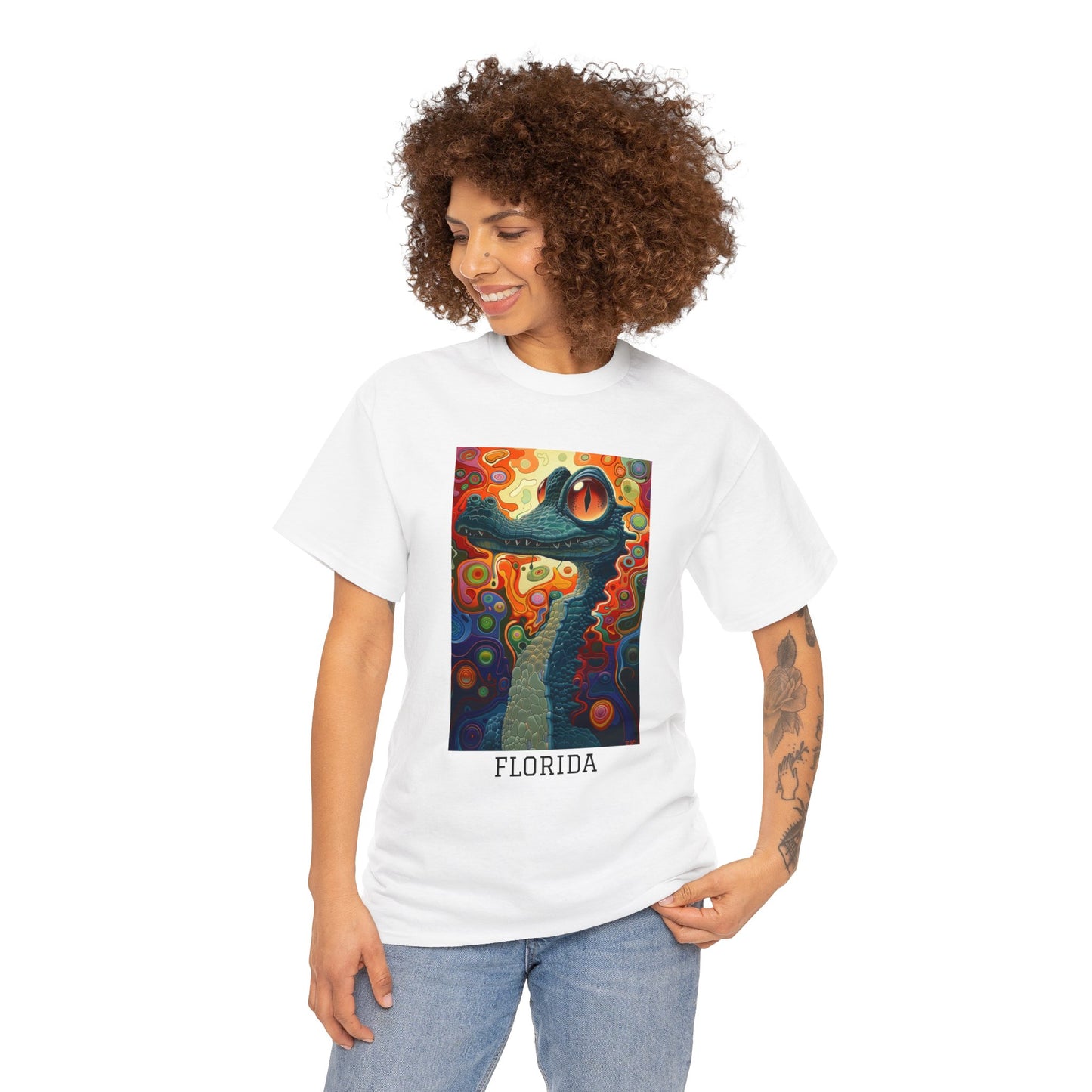 Florida 01F - Unisex Heavy Cotton Tee - Image on the Front