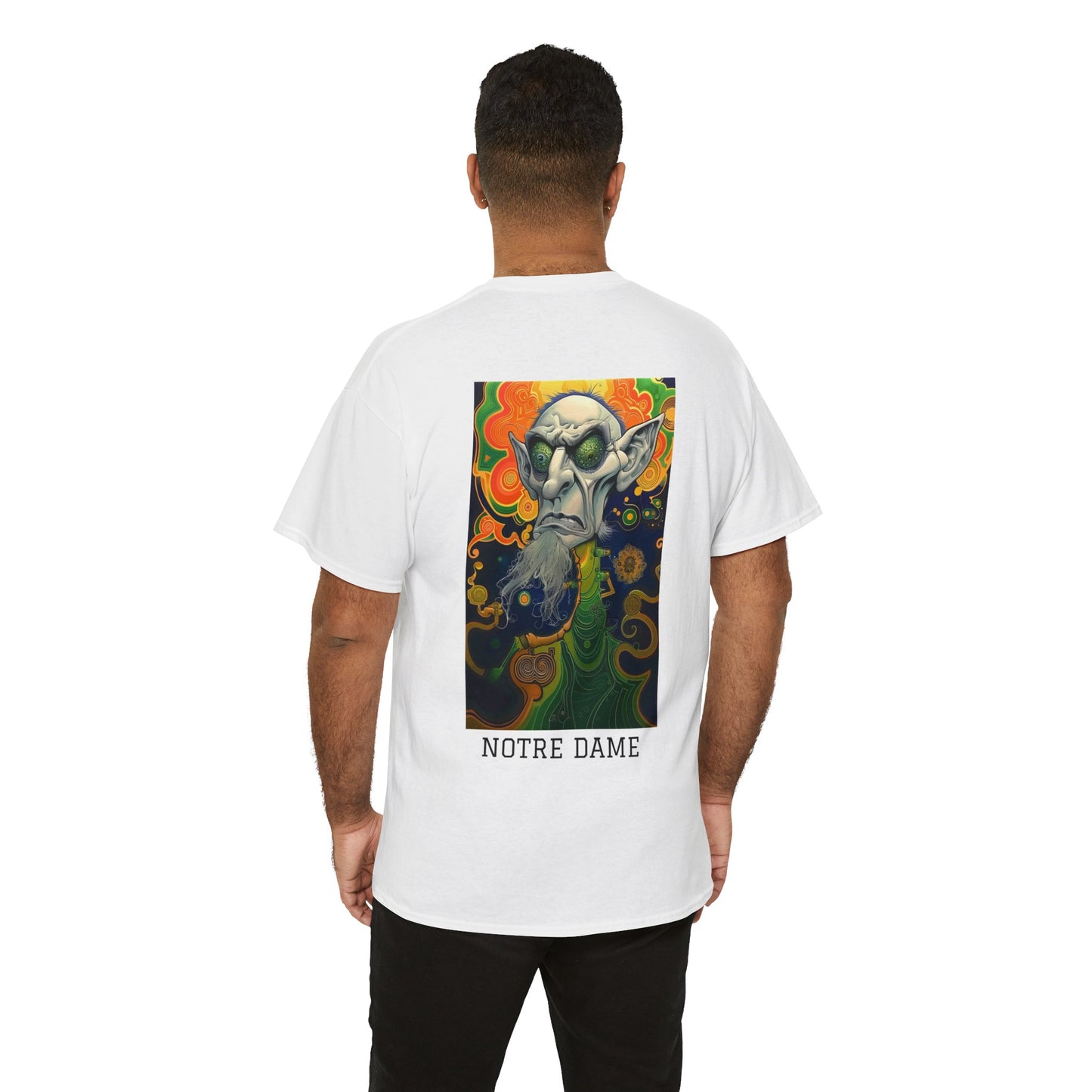 Notre Dame 03B - Unisex Heavy Cotton Tee - Image on the Back