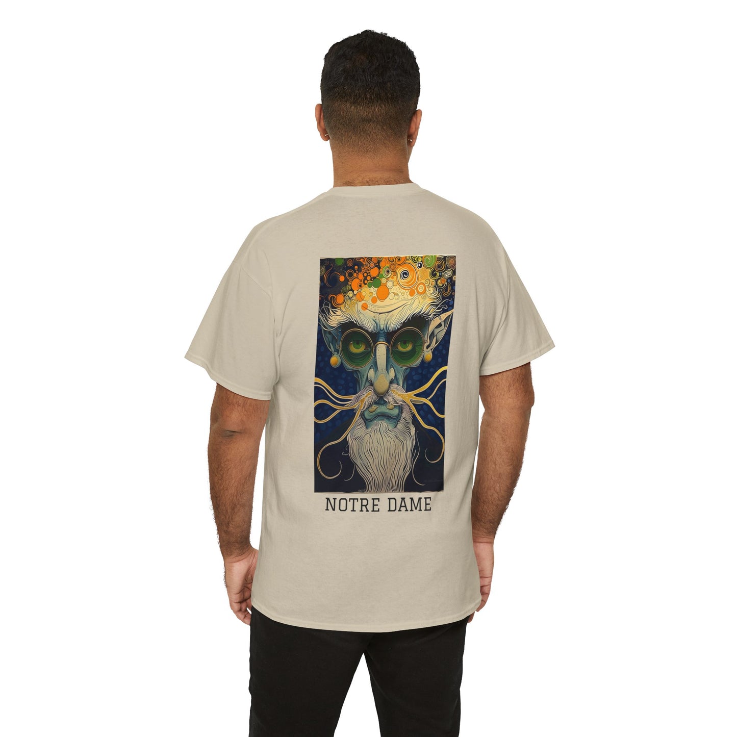 Notre Dame 02B - Unisex Heavy Cotton Tee - Image on the Back