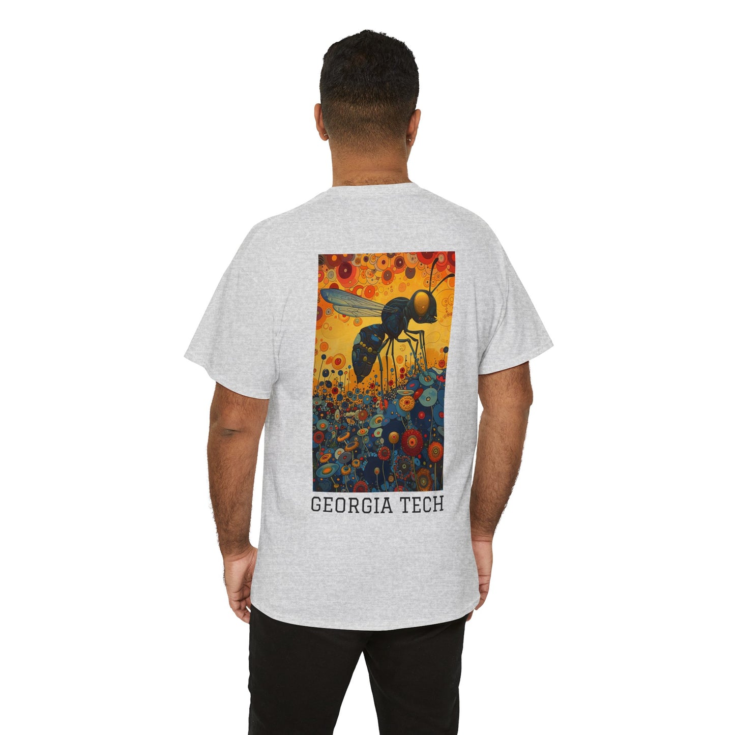 Georgia Tech 01B - Unisex Heavy Cotton Tee - Image on the Back