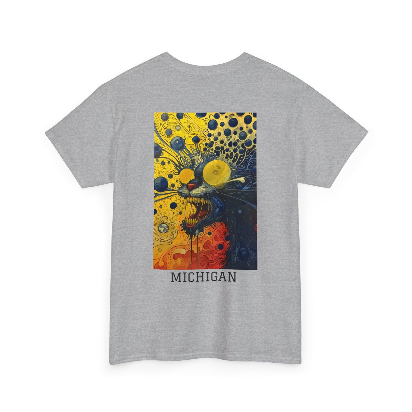 Michigan 02B - Unisex Heavy Cotton Tee - Image on the Back