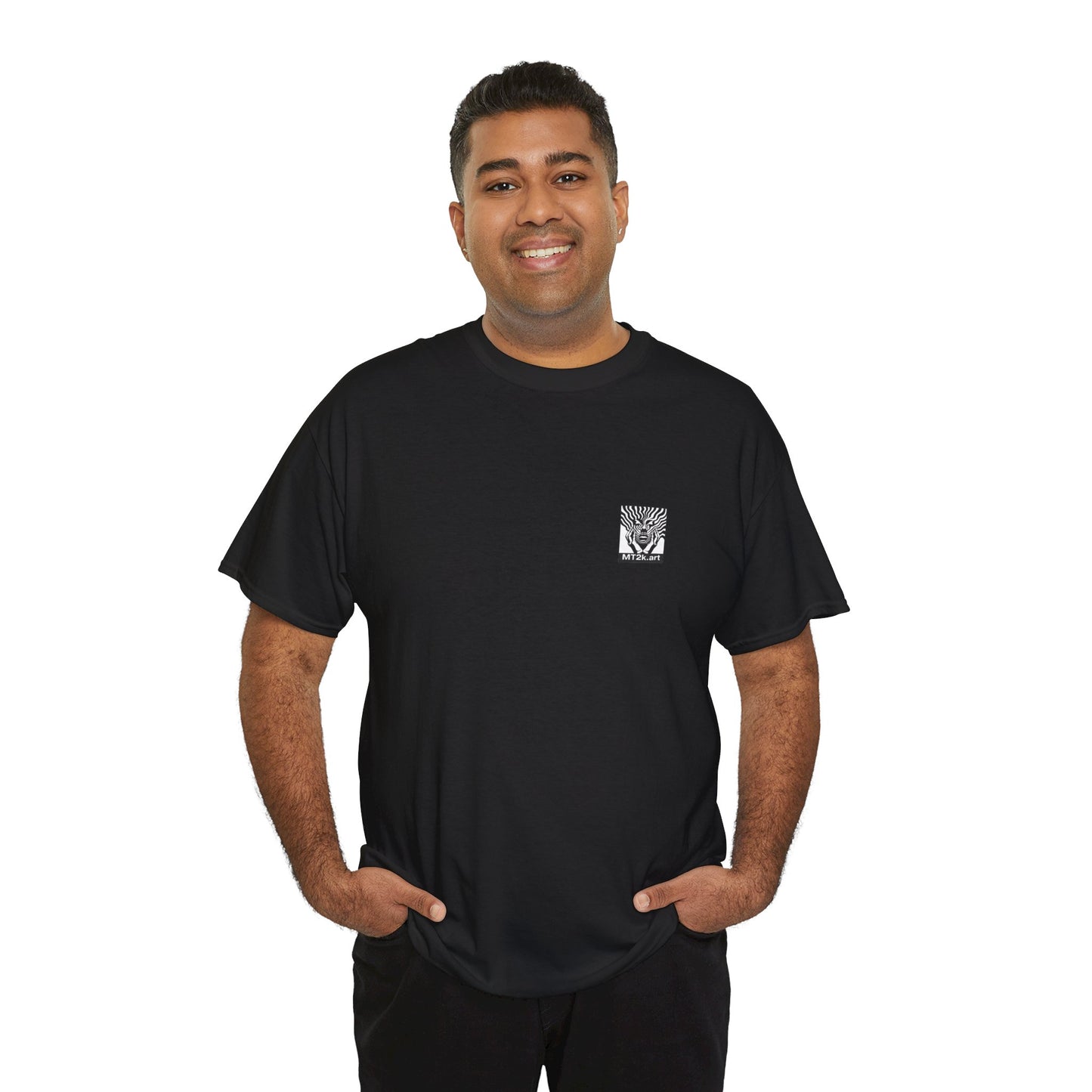 Face 01B - Unisex Heavy Cotton Tee - Image on the Back