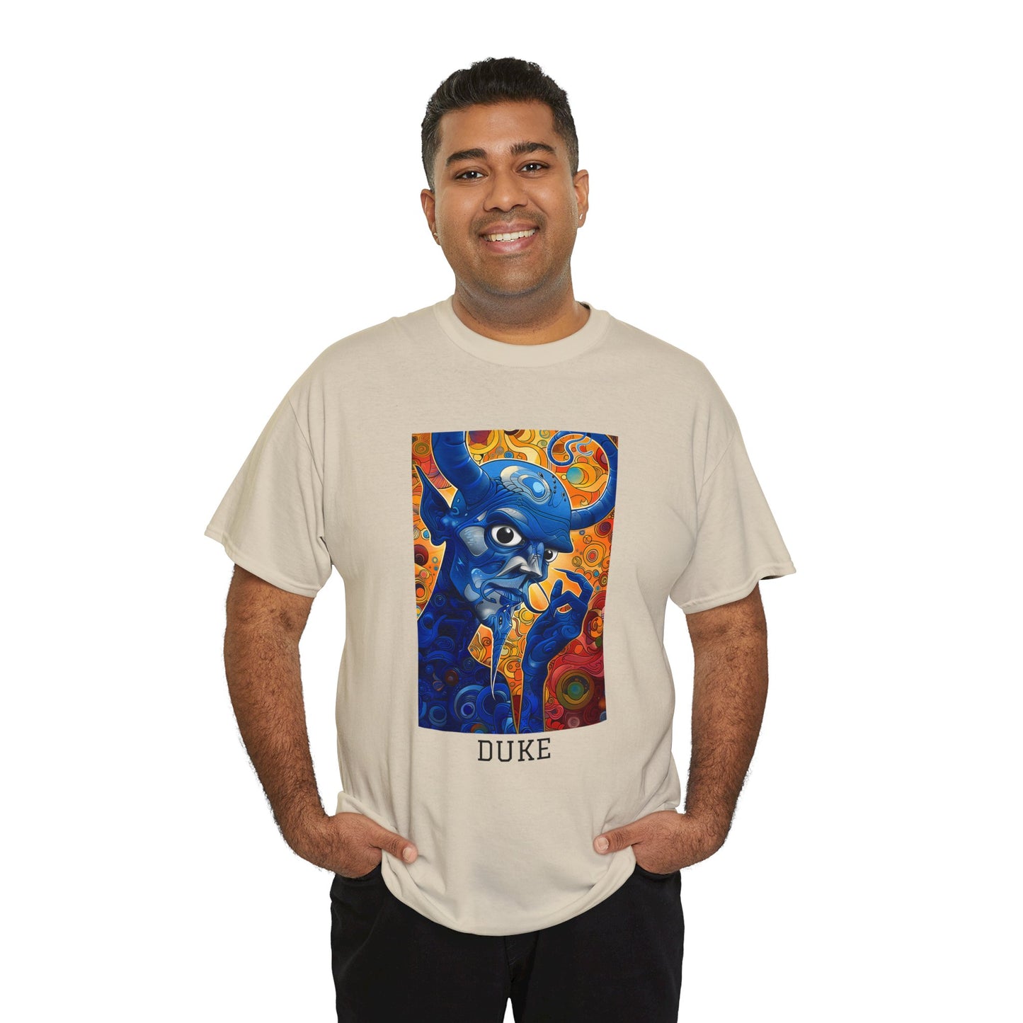 Duke 01F - Unisex Heavy Cotton Tee - Image on the Front