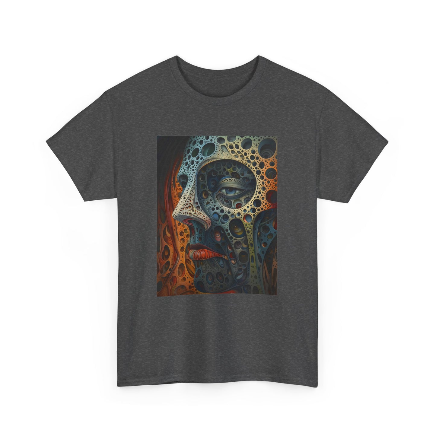 Face 01F - Unisex Heavy Cotton Tee - Image on the Front