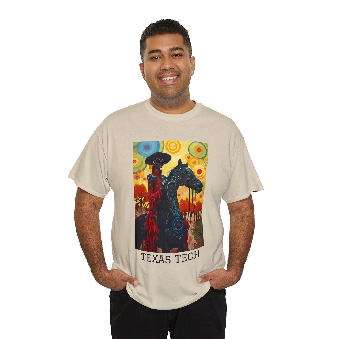 Texas Tech 02F - Unisex Heavy Cotton Tee - Image on the Front