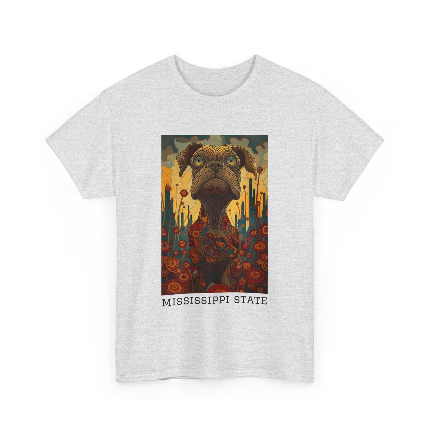 Mississippi State 01F - Unisex Heavy Cotton Tee - Image on the Front