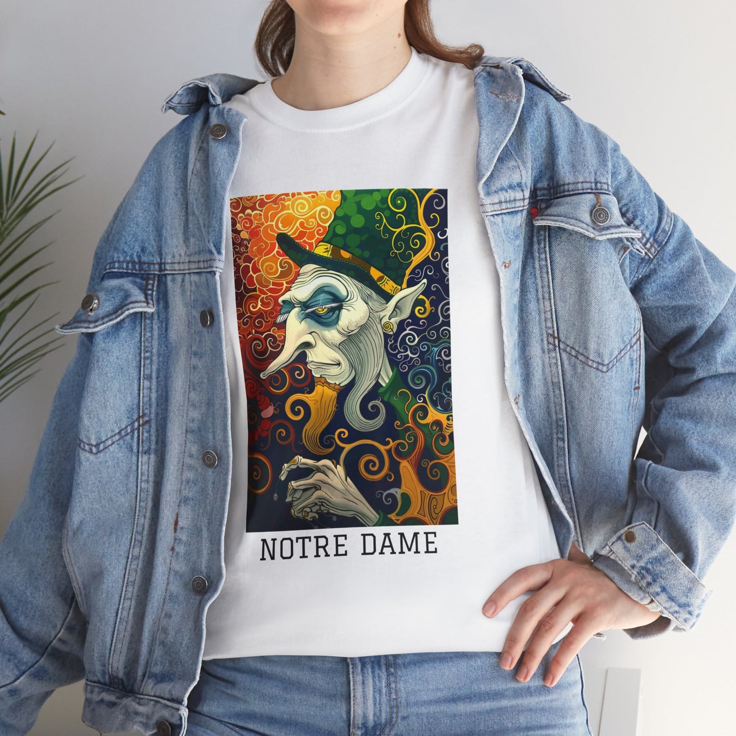 Notre Dame 01F - Unisex Heavy Cotton Tee - Image on the Front