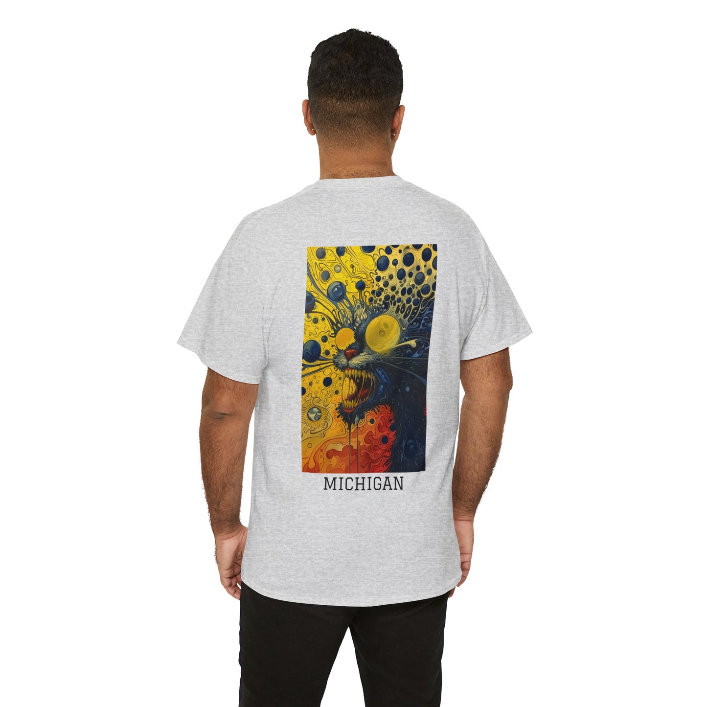 Michigan 02B - Unisex Heavy Cotton Tee - Image on the Back
