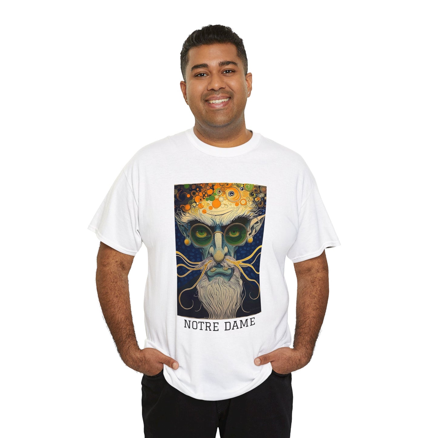 Notre Dame 02F - Unisex Heavy Cotton Tee - Image on the Front