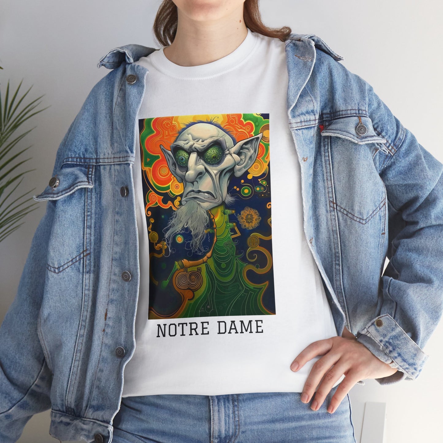 Notre Dame 03F - Unisex Heavy Cotton Tee - Image on the Front