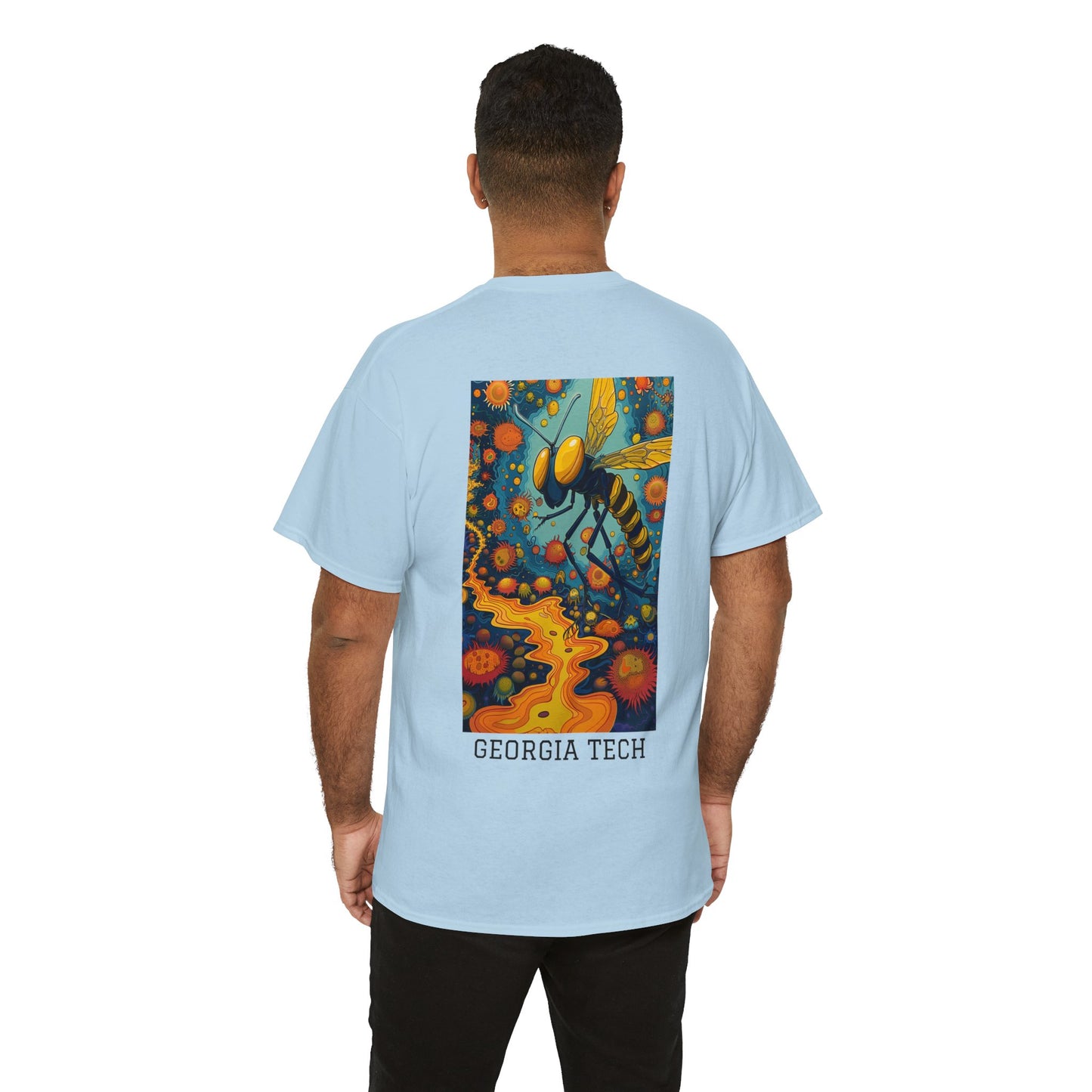 Georgia Tech 03B - Unisex Heavy Cotton Tee - Image on the Back