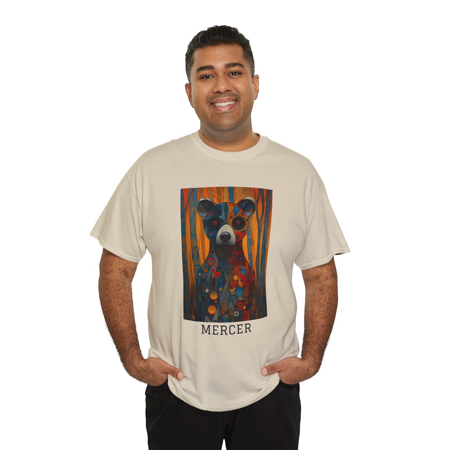 Mercer 01F - Unisex Heavy Cotton Tee - Image on the Front