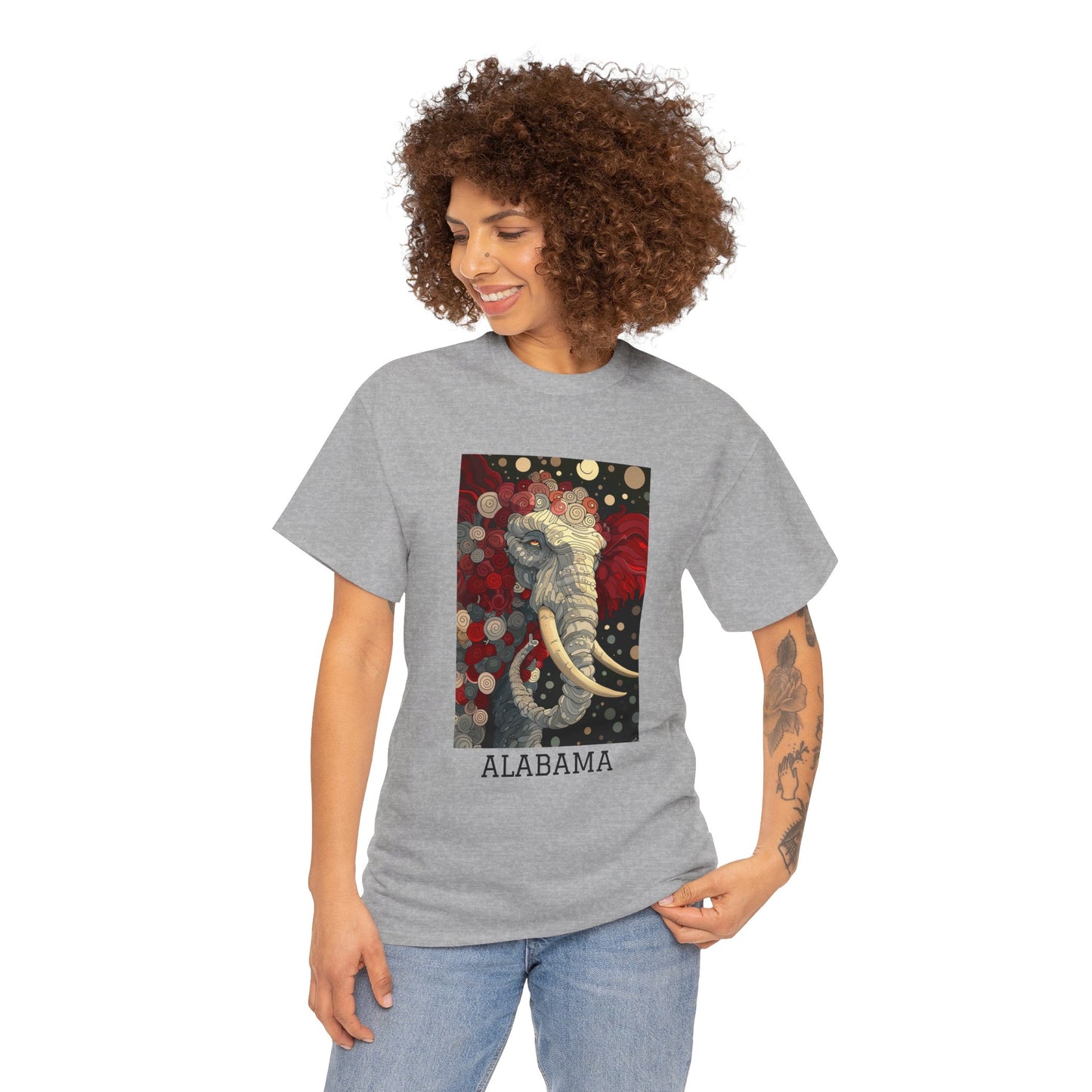 Alabama 01F - Unisex Heavy Cotton Tee - Image on the Front