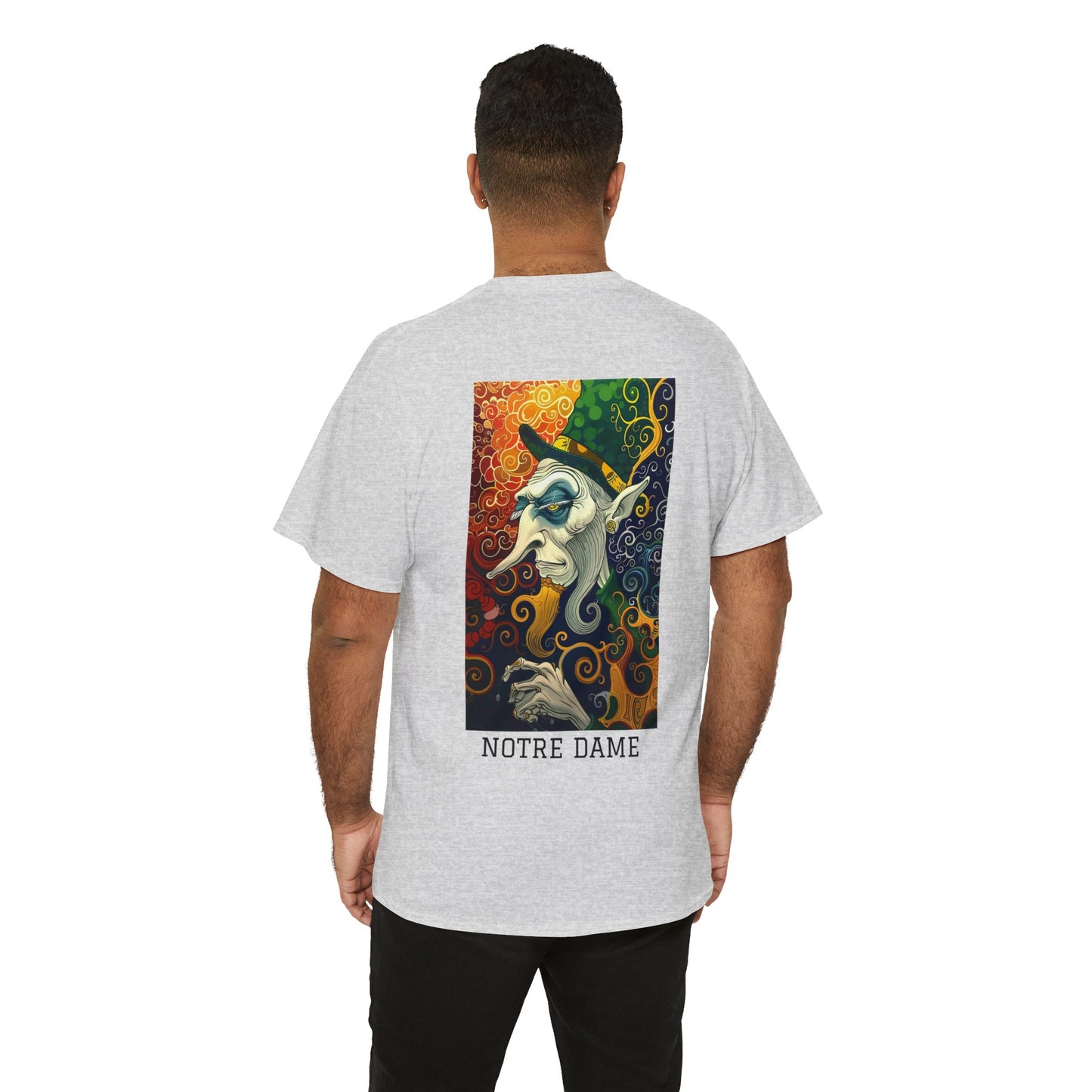 Notre Dame 01B - Unisex Heavy Cotton Tee - Image on the Back