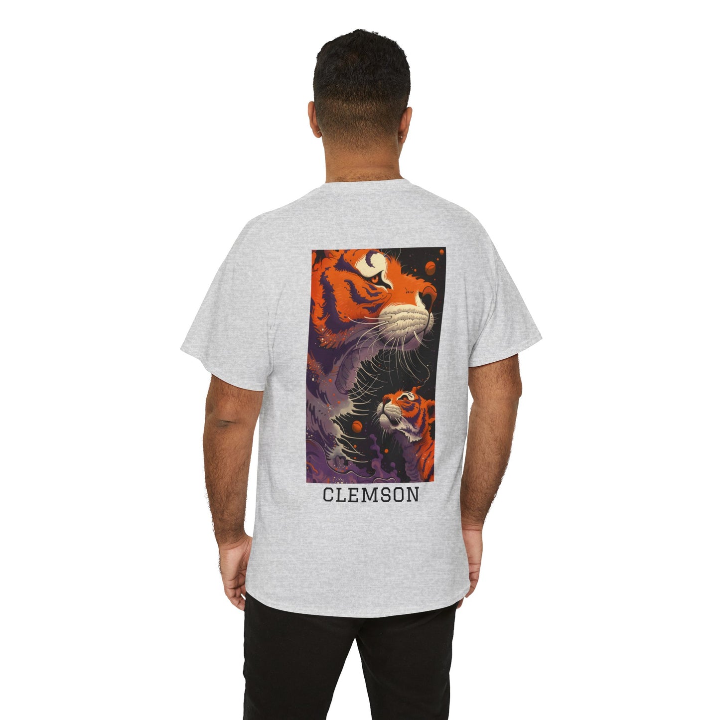 Clemson 01B - Unisex Heavy Cotton Tee - Image on the Back