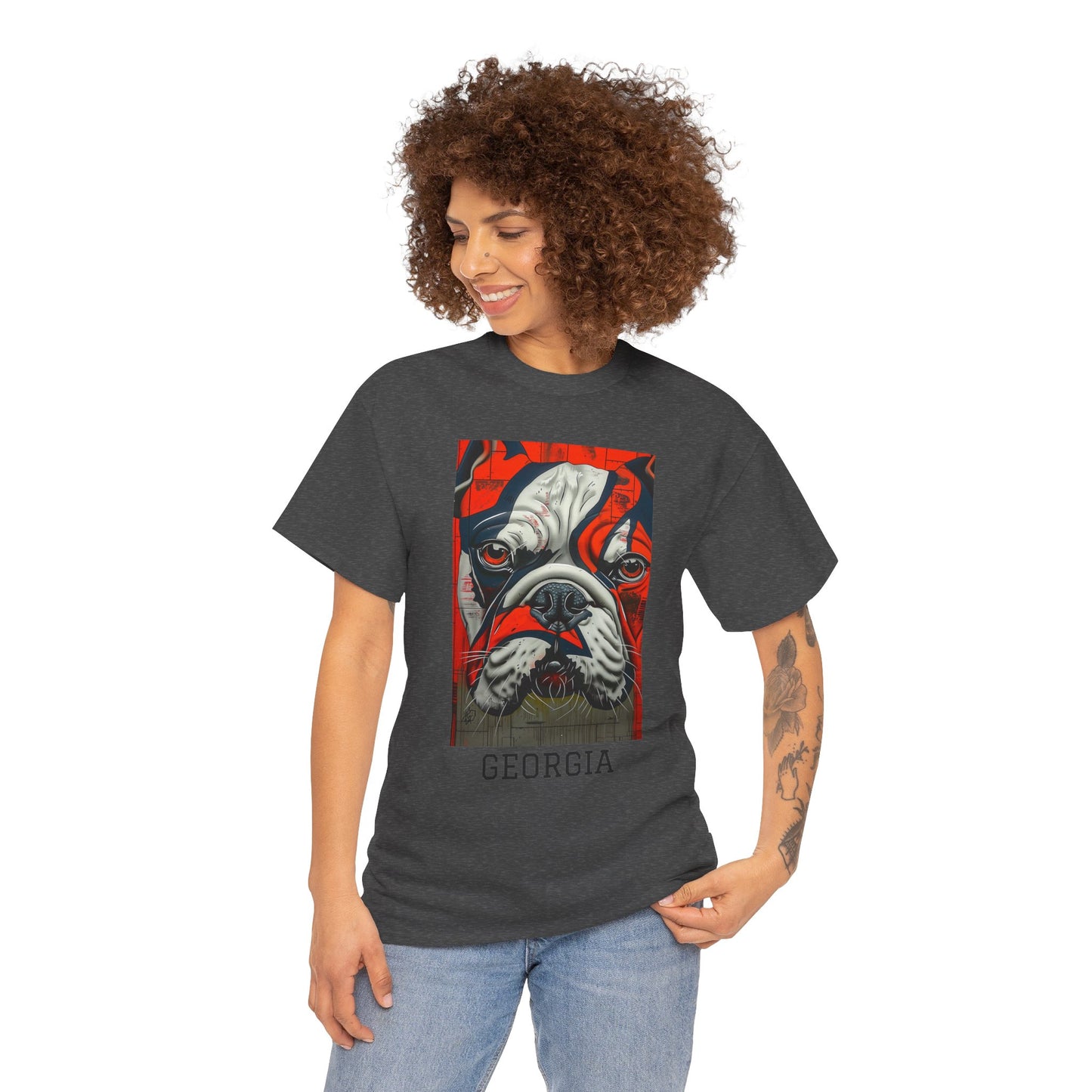 Georgia 01F - Unisex Heavy Cotton Tee - Image on the Front