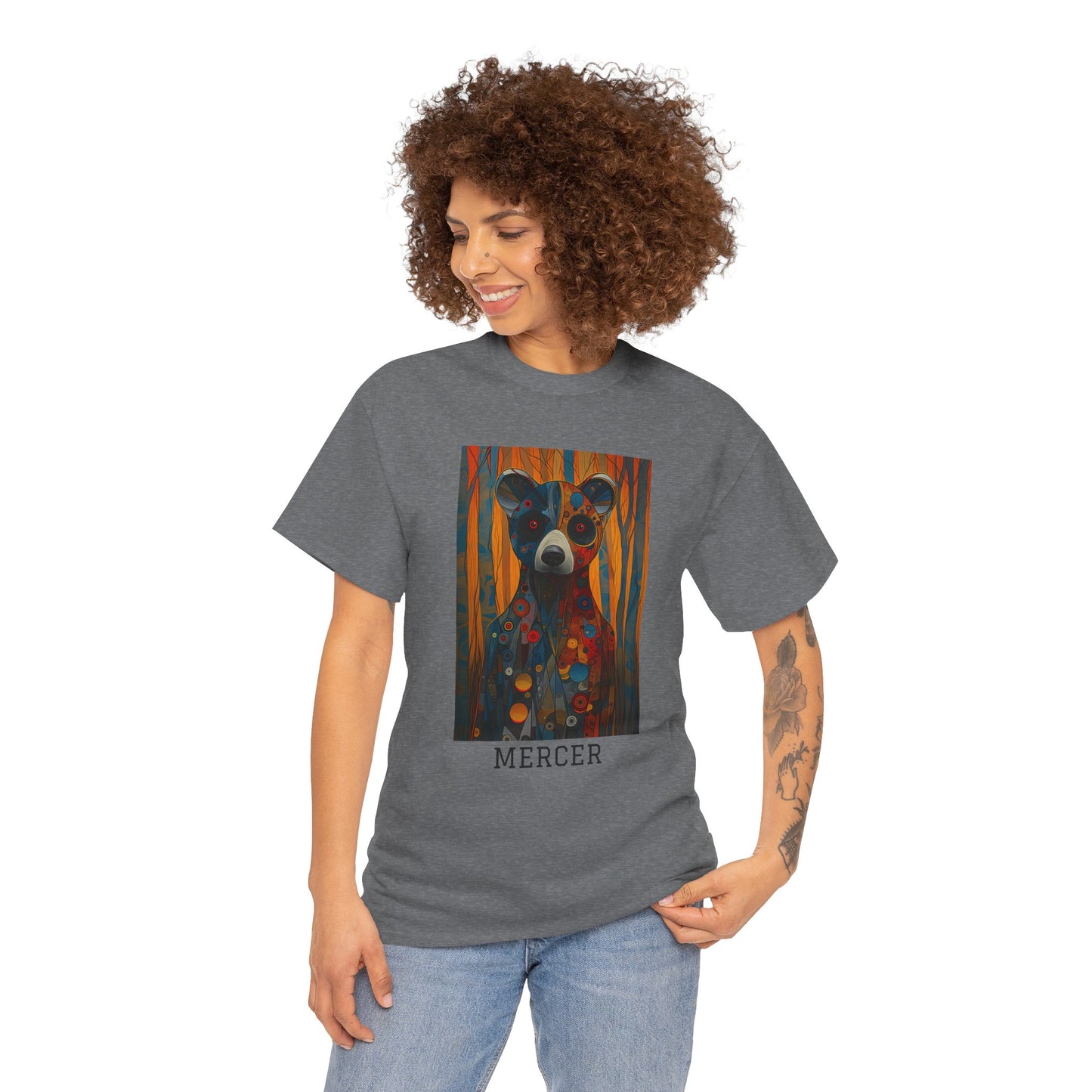 Mercer 01F - Unisex Heavy Cotton Tee - Image on the Front