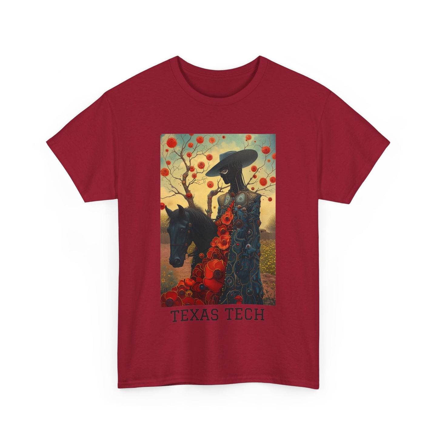 Texas Tech 03F - Unisex Heavy Cotton Tee - Image on the Front