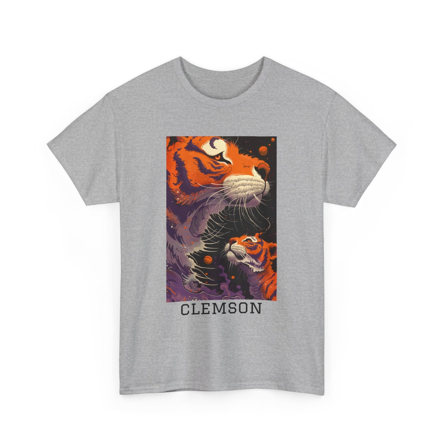 Clemson 01F - Unisex Heavy Cotton Tee - Image on the Front