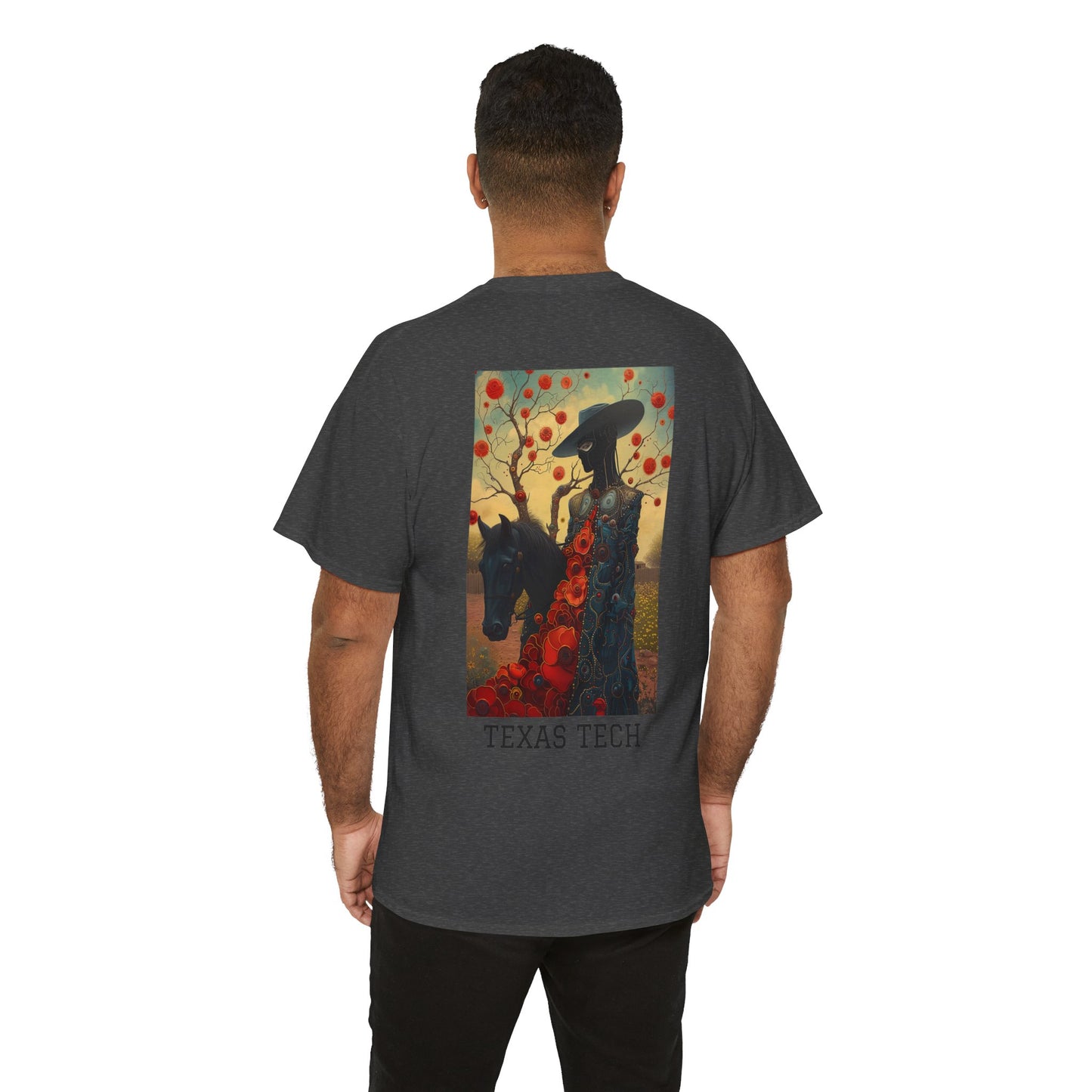 Texas Tech 03B - Unisex Heavy Cotton Tee - Image on the Back