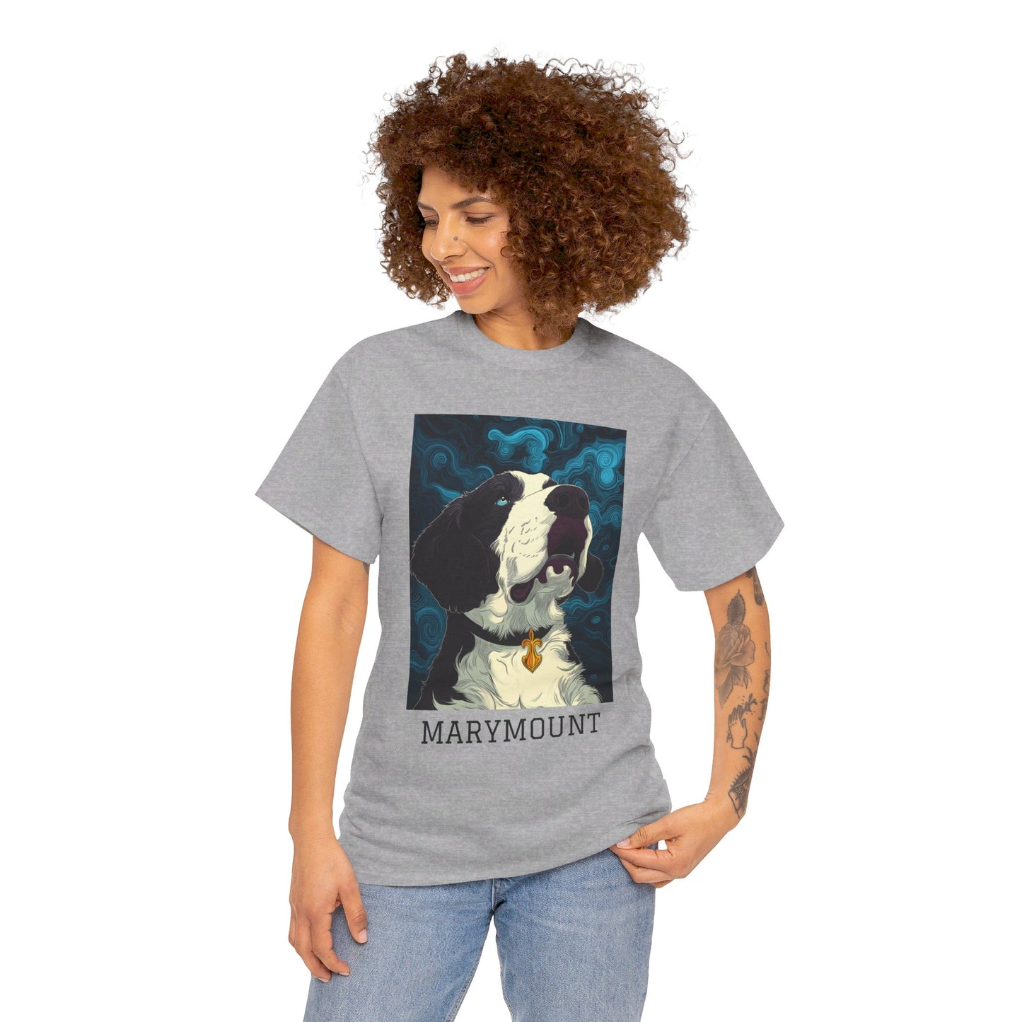 Marymount 01F - Unisex Heavy Cotton Tee - Image on the Front
