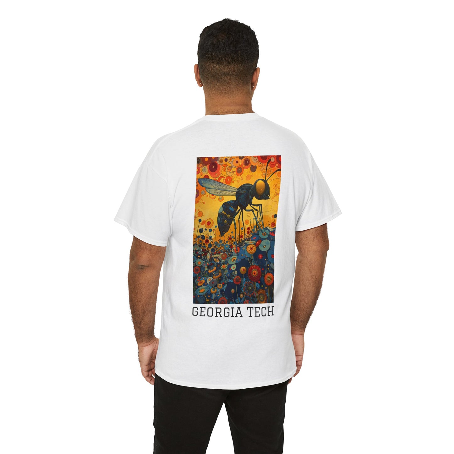 Georgia Tech 01B - Unisex Heavy Cotton Tee - Image on the Back