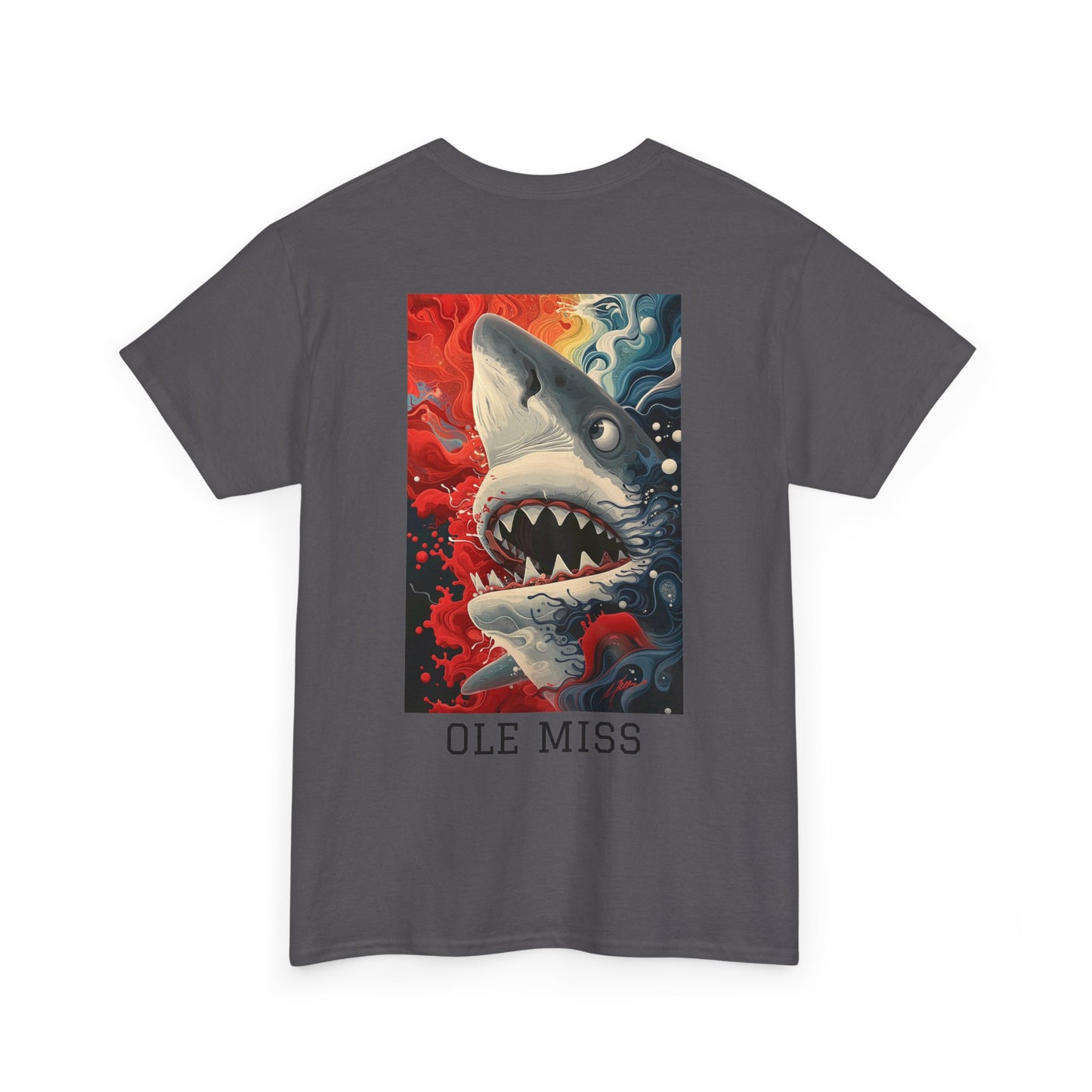 Ole Miss 01B - Unisex Heavy Cotton Tee - Image on the Back