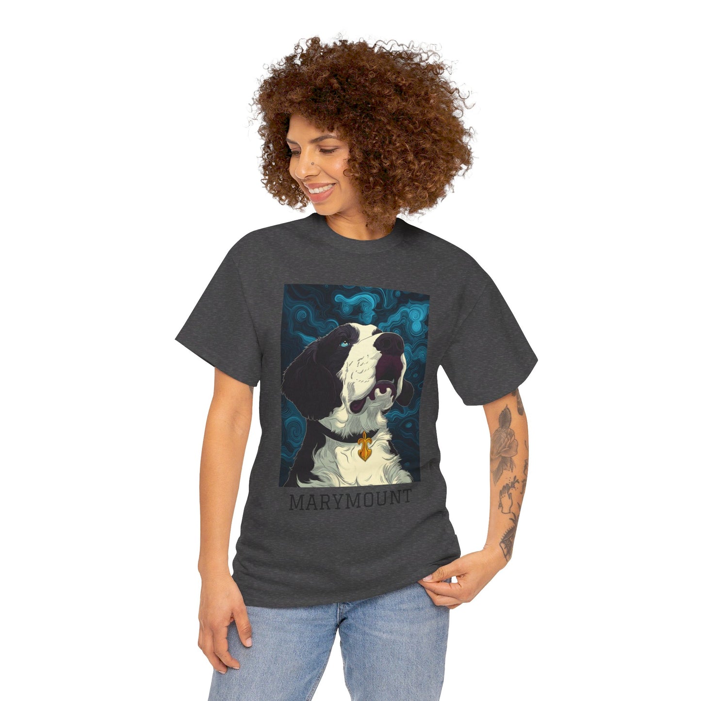 Marymount 01F - Unisex Heavy Cotton Tee - Image on the Front