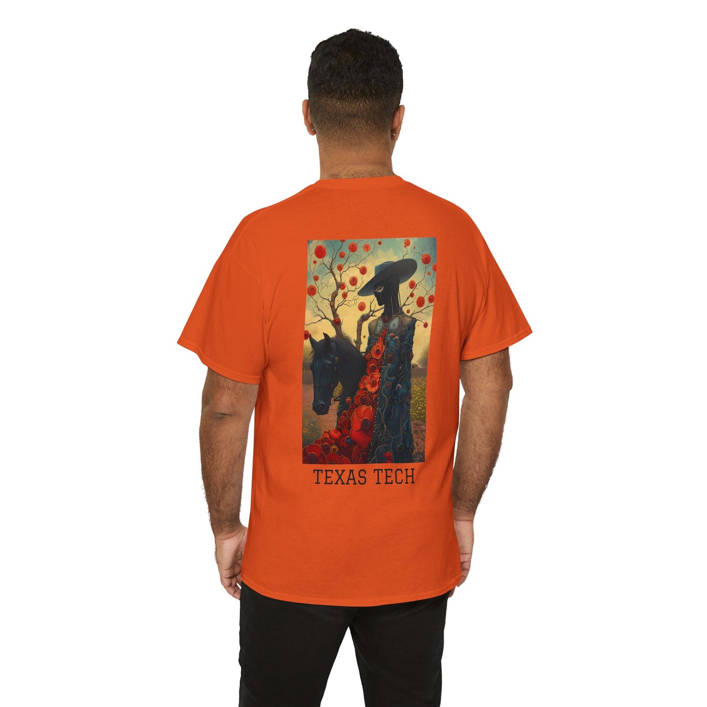 Texas Tech 03B - Unisex Heavy Cotton Tee - Image on the Back