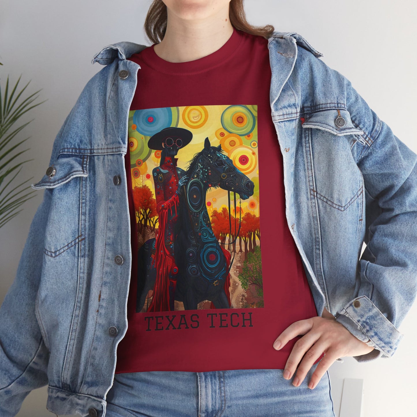 Texas Tech 02F - Unisex Heavy Cotton Tee - Image on the Front