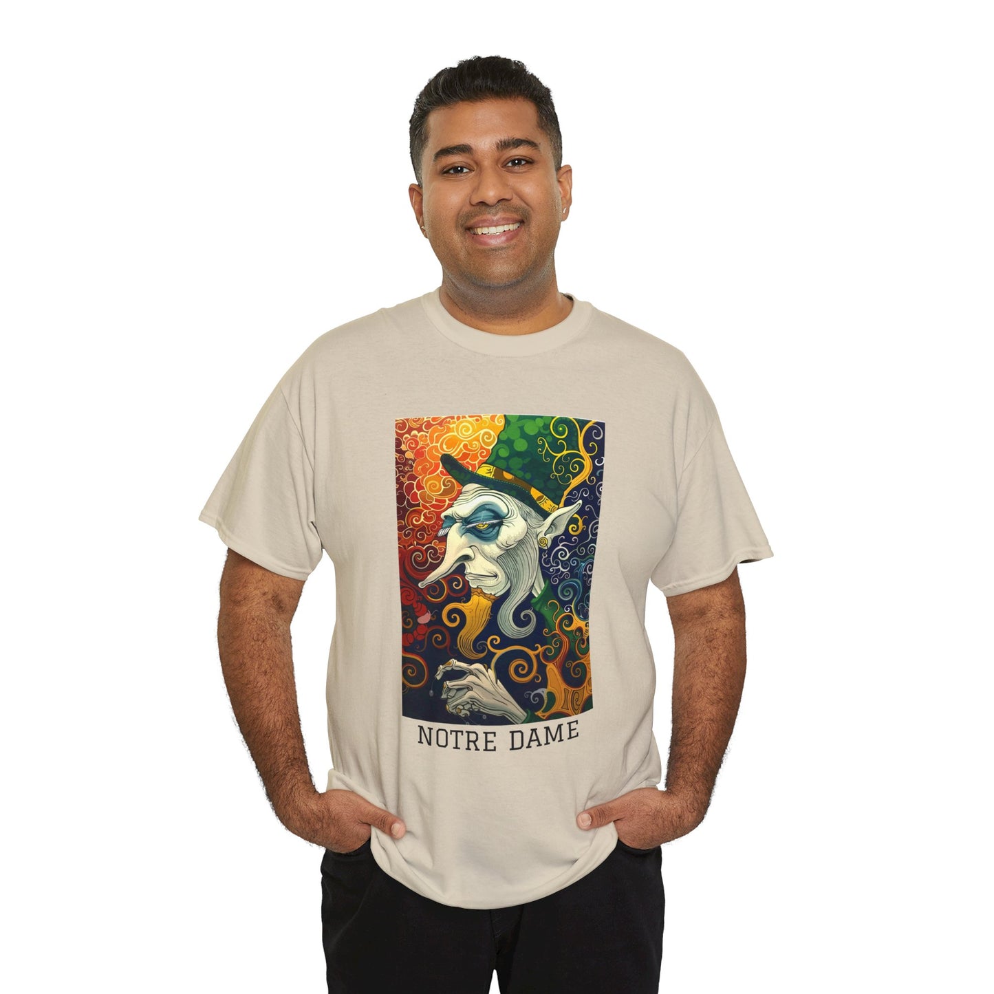 Notre Dame 01F - Unisex Heavy Cotton Tee - Image on the Front