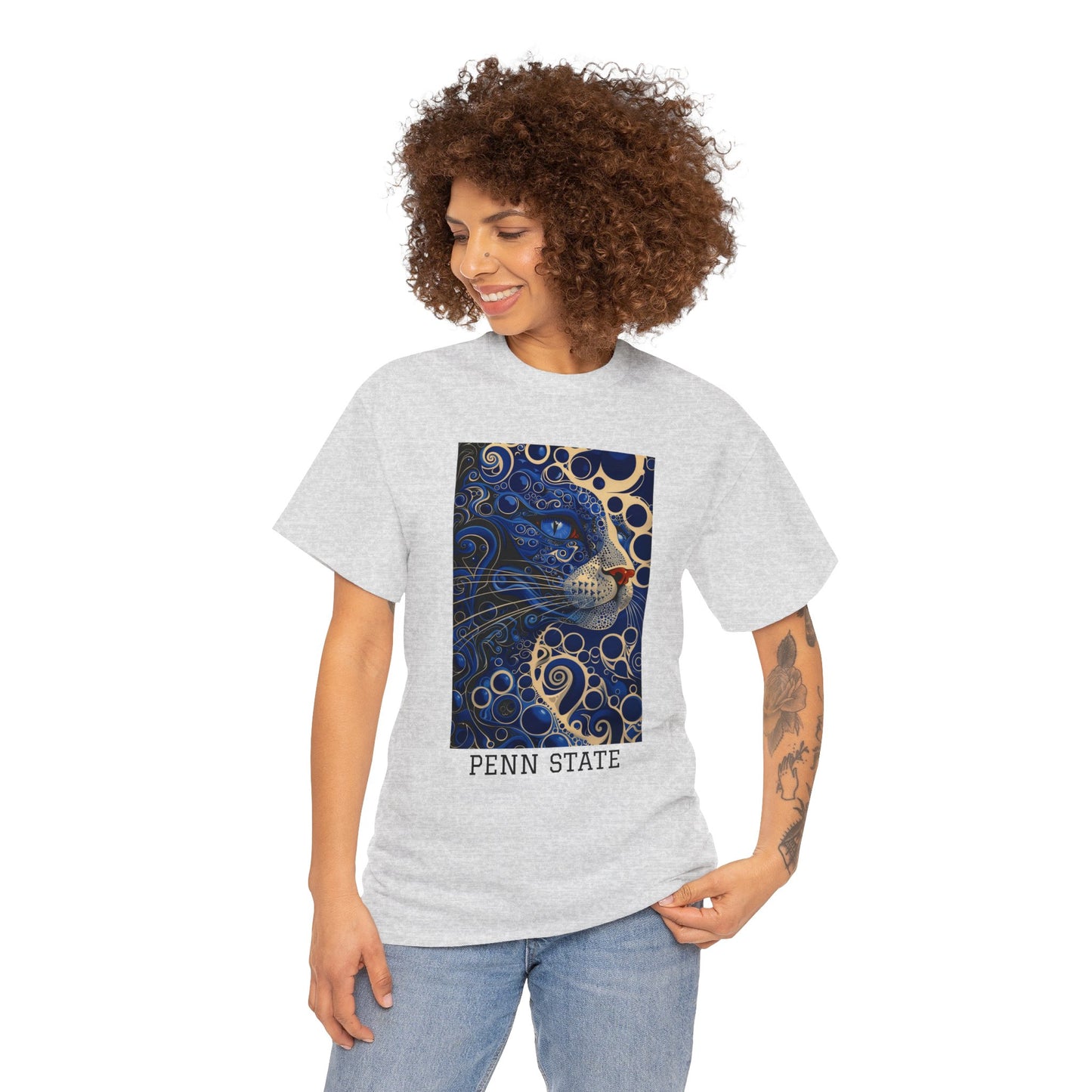 Penn State 01F - Unisex Heavy Cotton Tee - Image on the Front