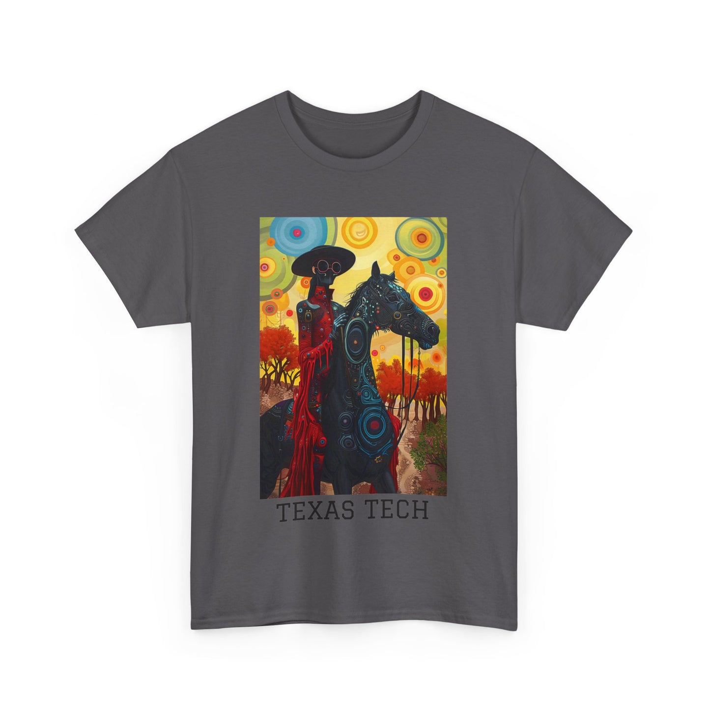 Texas Tech 02F - Unisex Heavy Cotton Tee - Image on the Front