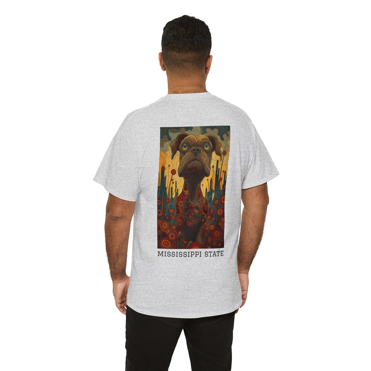 Mississippi State 01B - Unisex Heavy Cotton Tee - Image on the Back