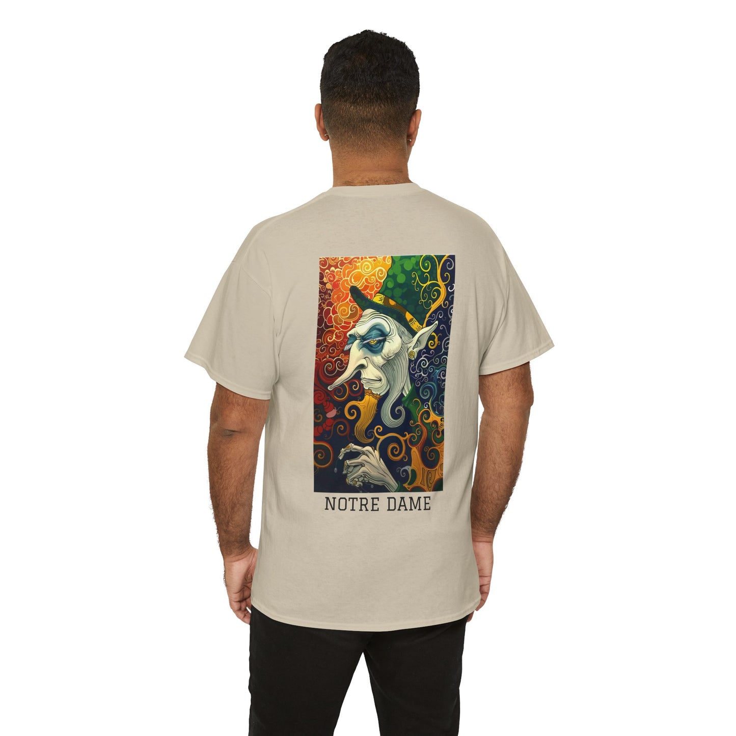 Notre Dame 01B - Unisex Heavy Cotton Tee - Image on the Back