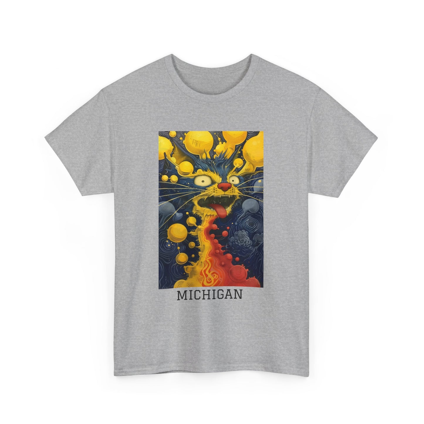 Michigan 01F - Unisex Heavy Cotton Tee - Image on the Front