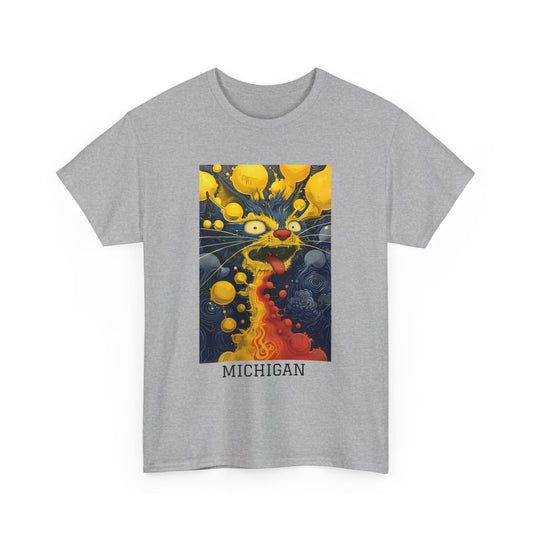 Michigan 01F - Unisex Heavy Cotton Tee - Image on the Front