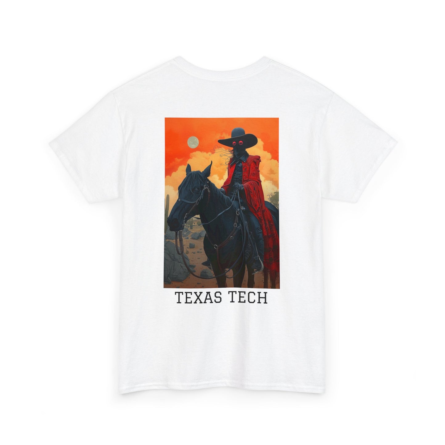 Texas Tech 01B - Unisex Heavy Cotton Tee - Image on the Back