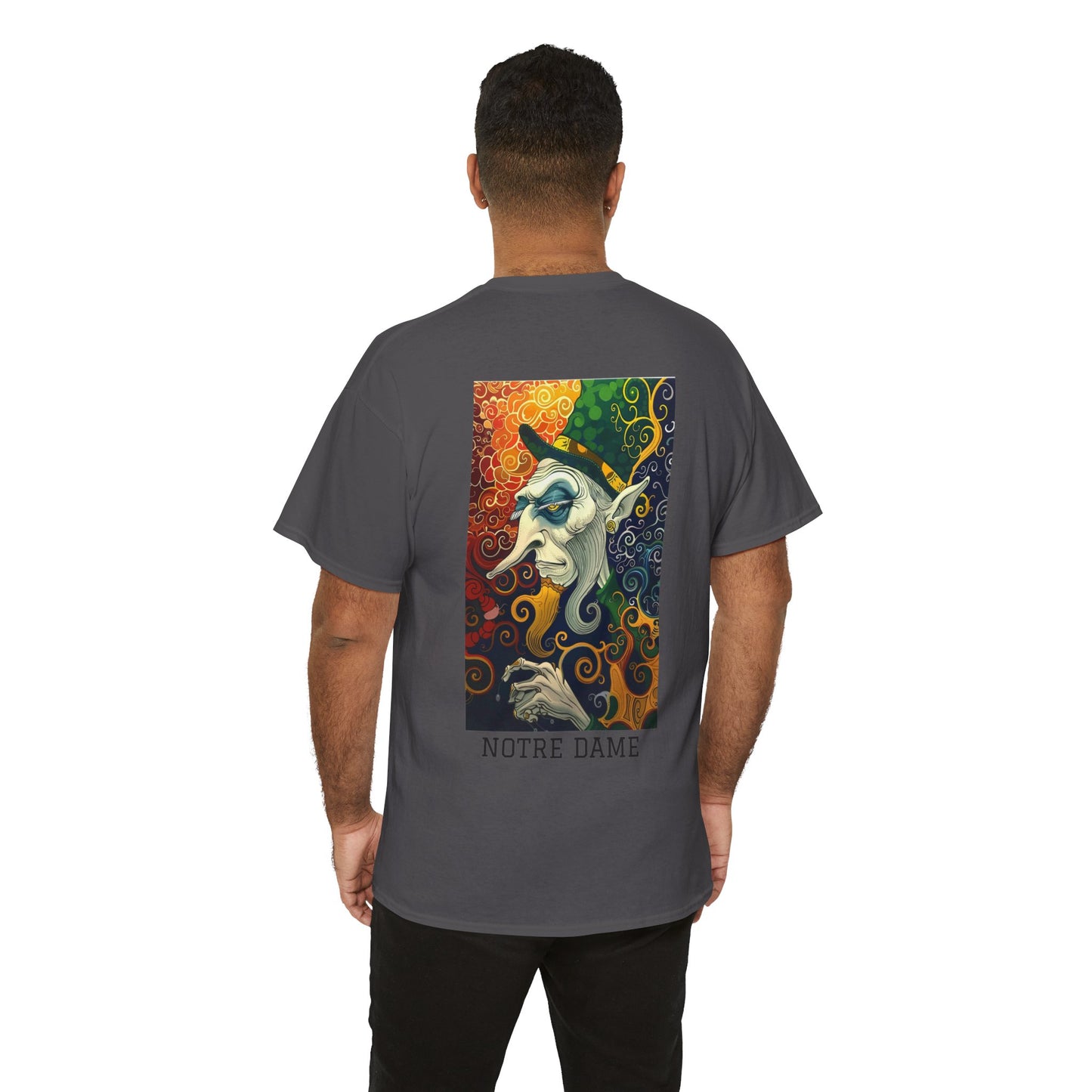 Notre Dame 01B - Unisex Heavy Cotton Tee - Image on the Back