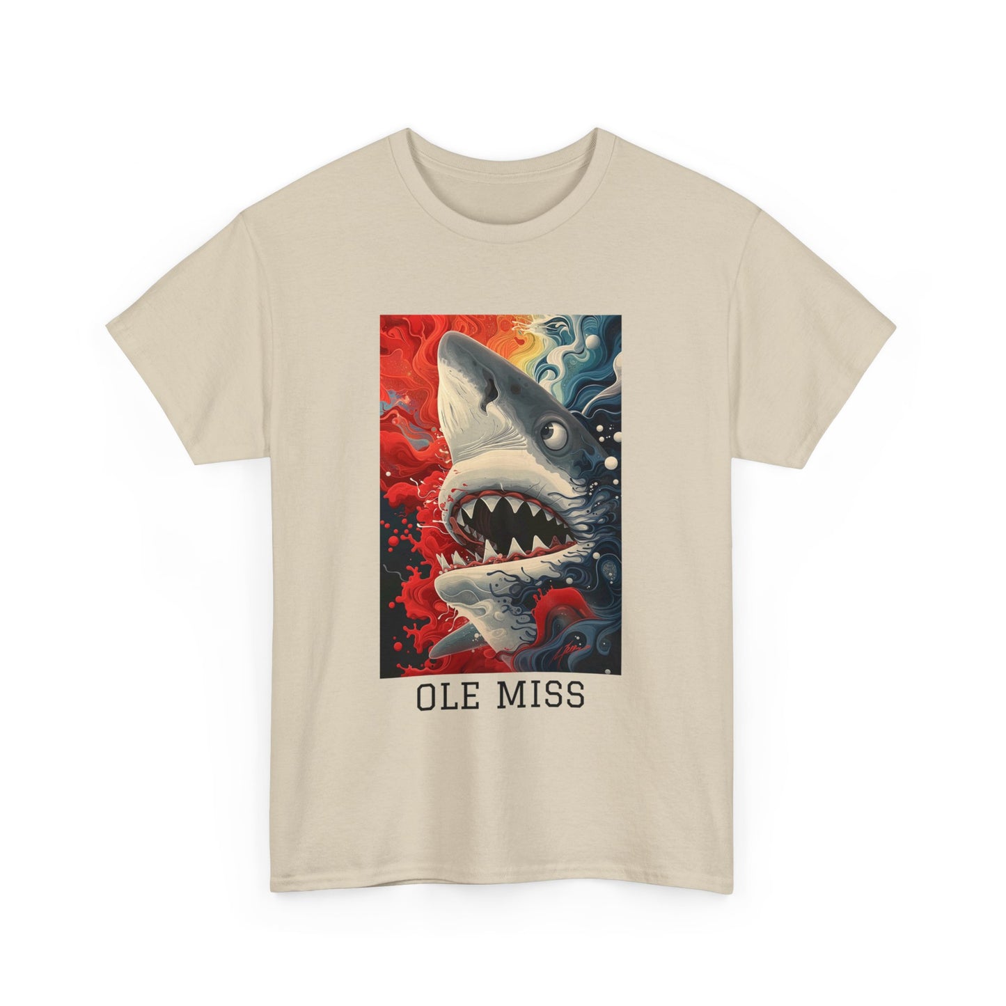 Ole Miss 01F - Unisex Heavy Cotton Tee - Image on the Front