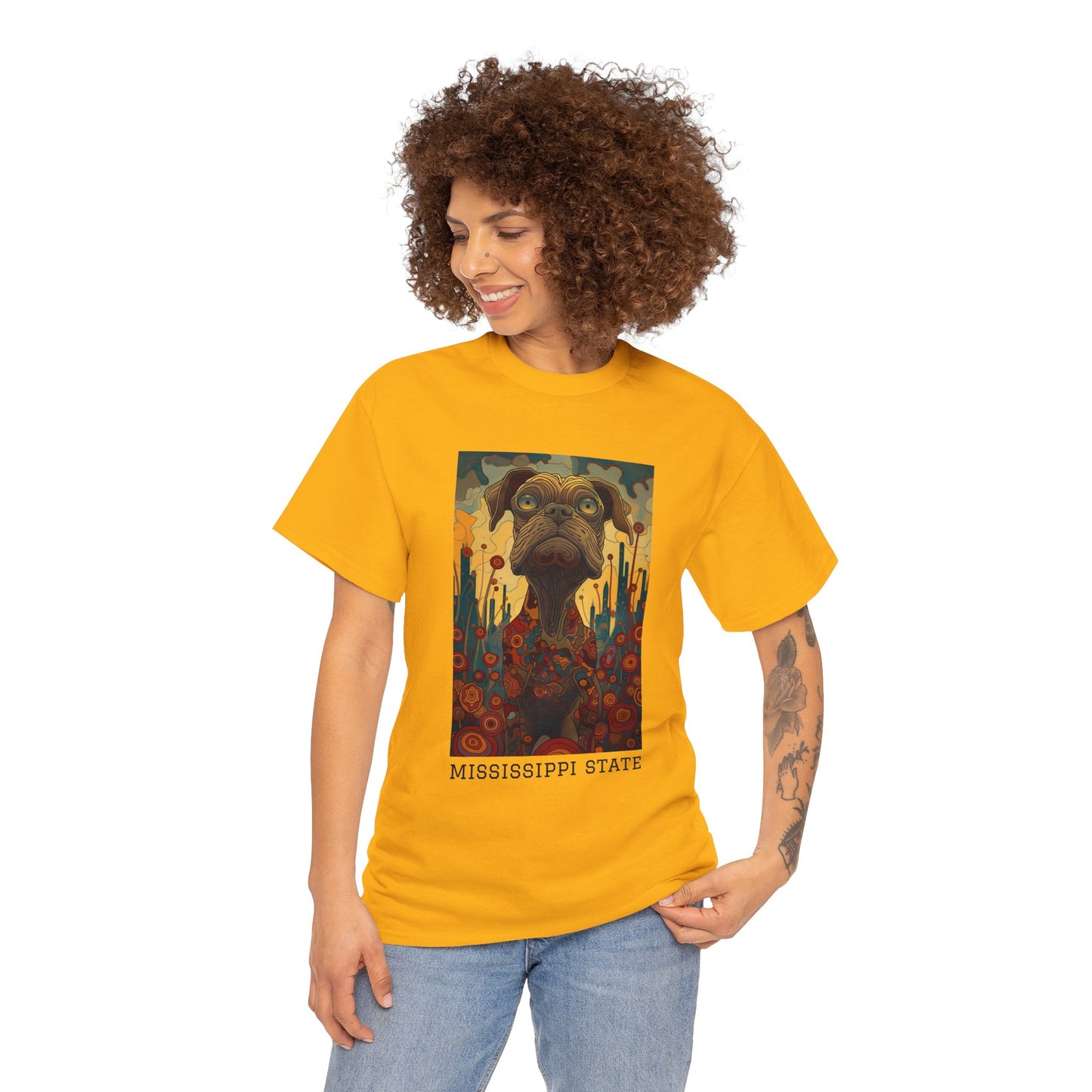 Mississippi State 01F - Unisex Heavy Cotton Tee - Image on the Front