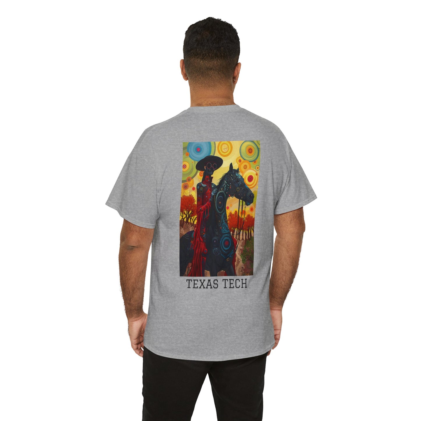 Texas Tech 02B - Unisex Heavy Cotton Tee - Image on the Back