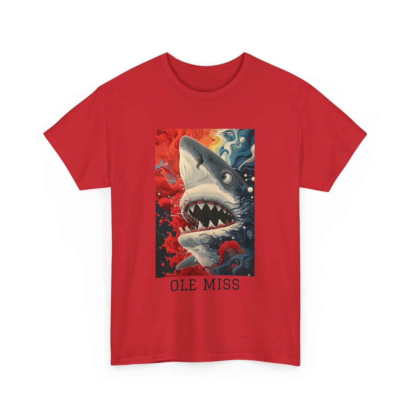 Ole Miss 01F - Unisex Heavy Cotton Tee - Image on the Front
