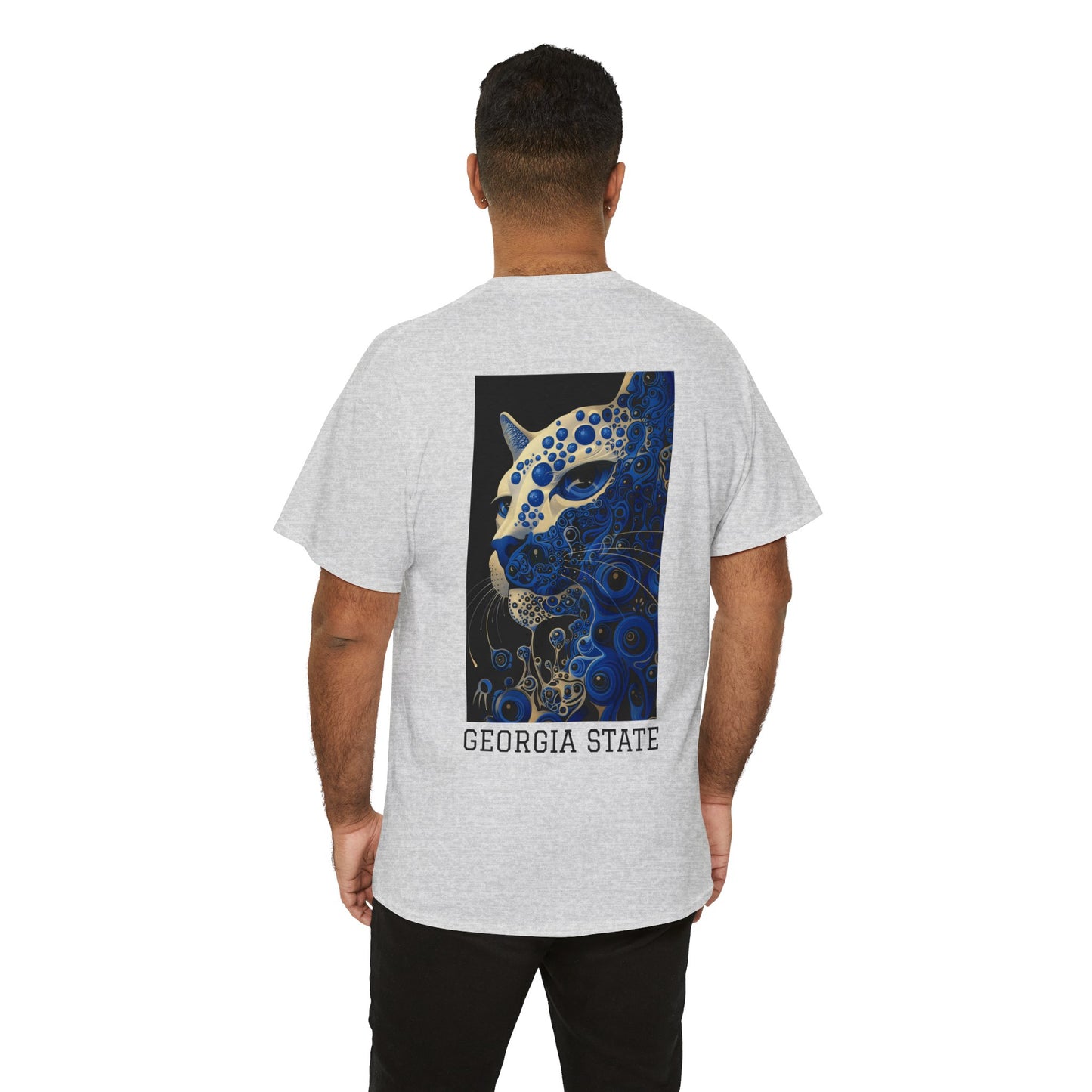 Georgia State 01B - Unisex Heavy Cotton Tee - Image on the Back