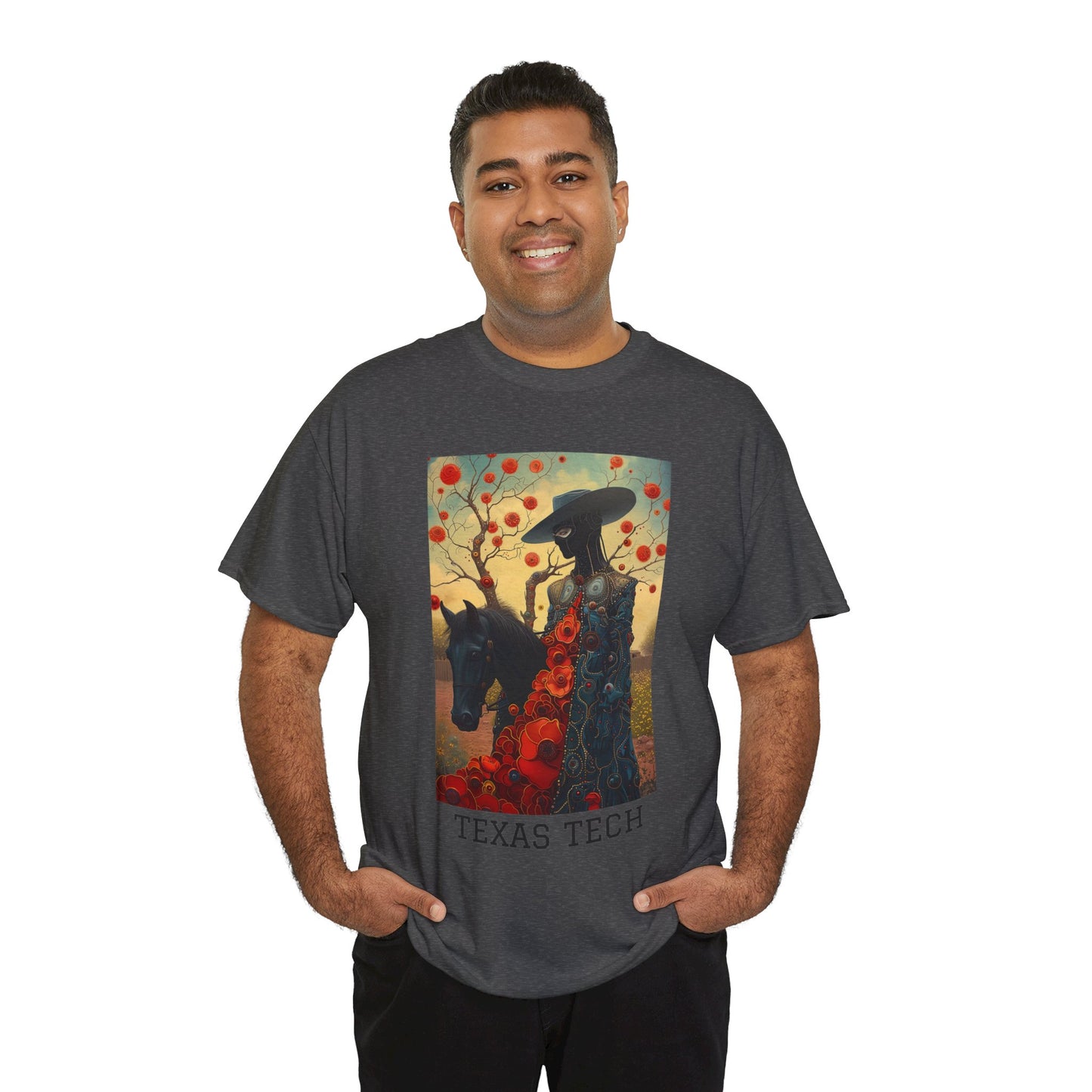Texas Tech 03F - Unisex Heavy Cotton Tee - Image on the Front