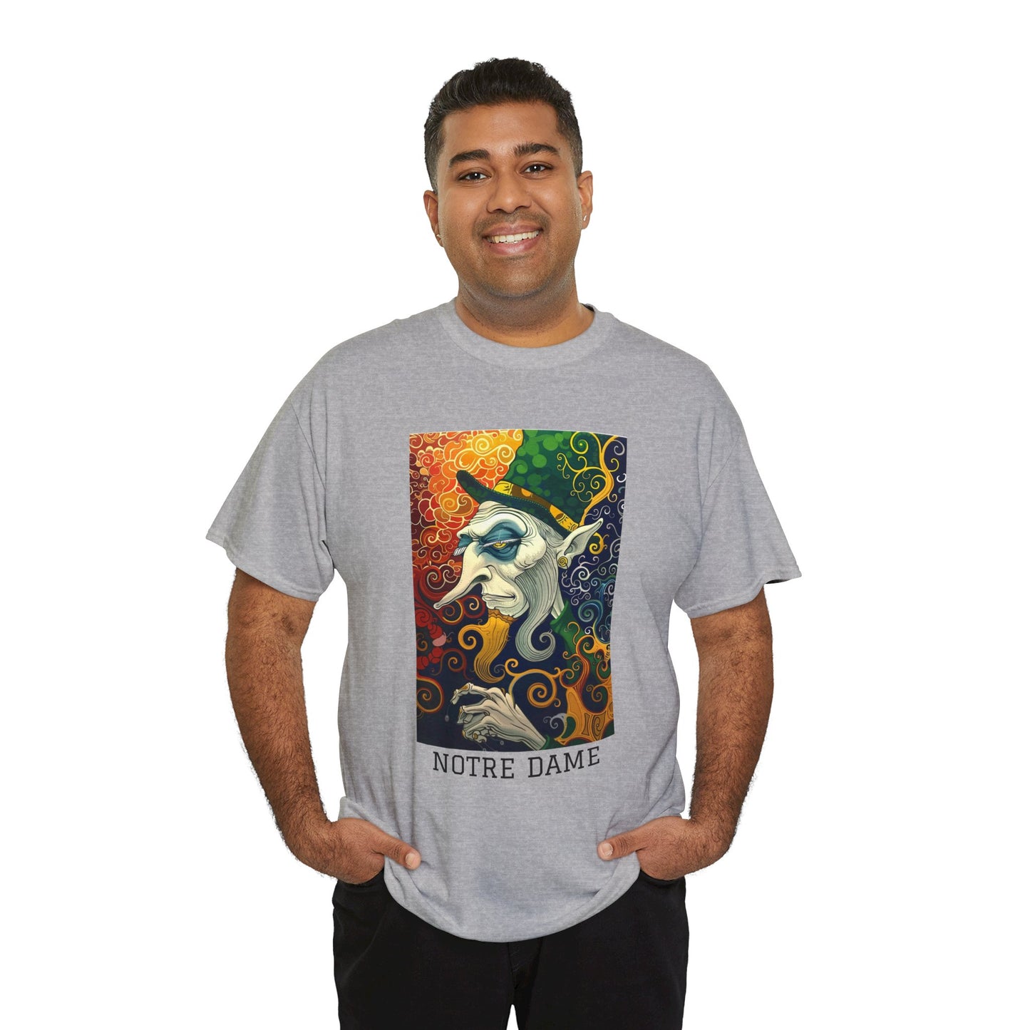 Notre Dame 01F - Unisex Heavy Cotton Tee - Image on the Front