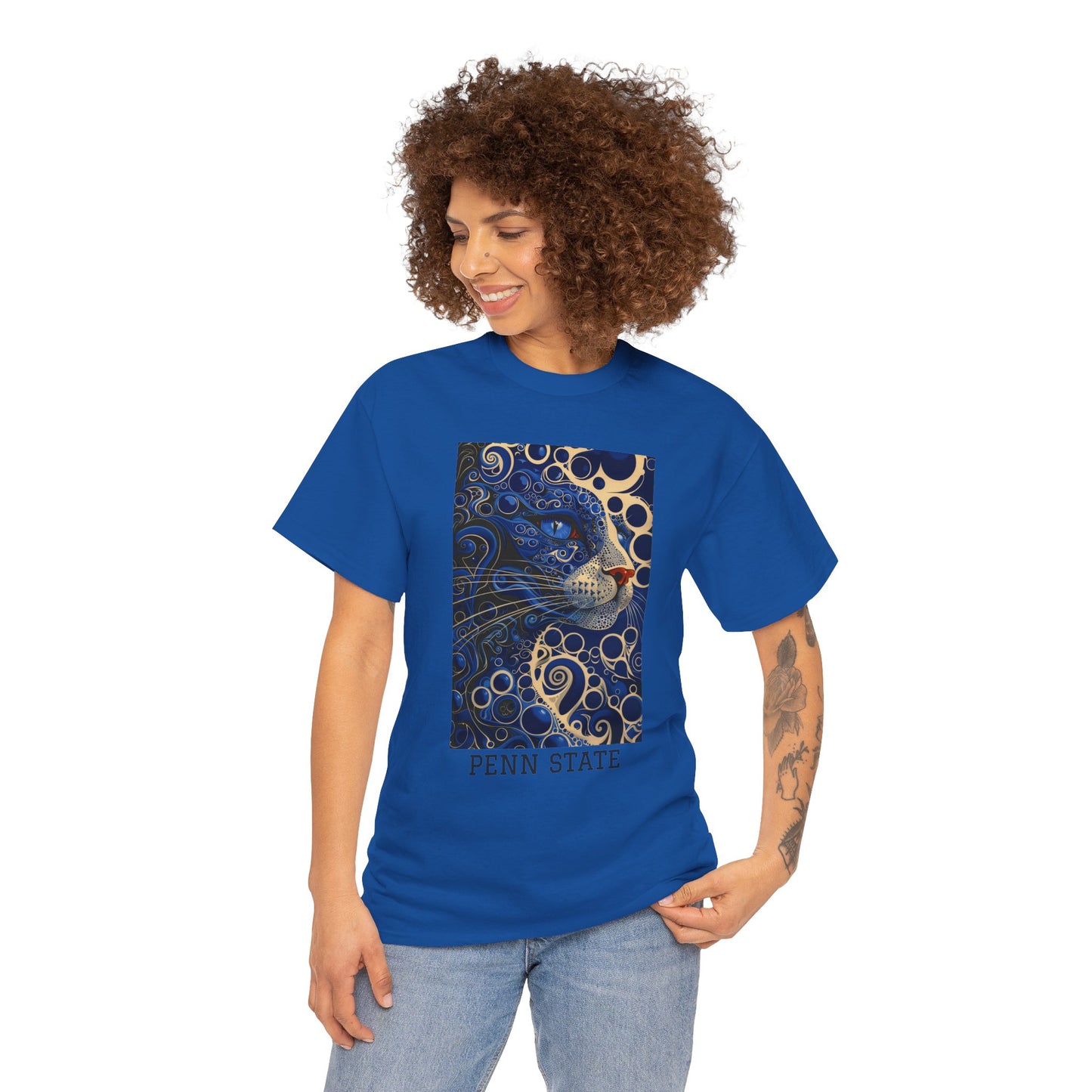 Penn State 01F - Unisex Heavy Cotton Tee - Image on the Front